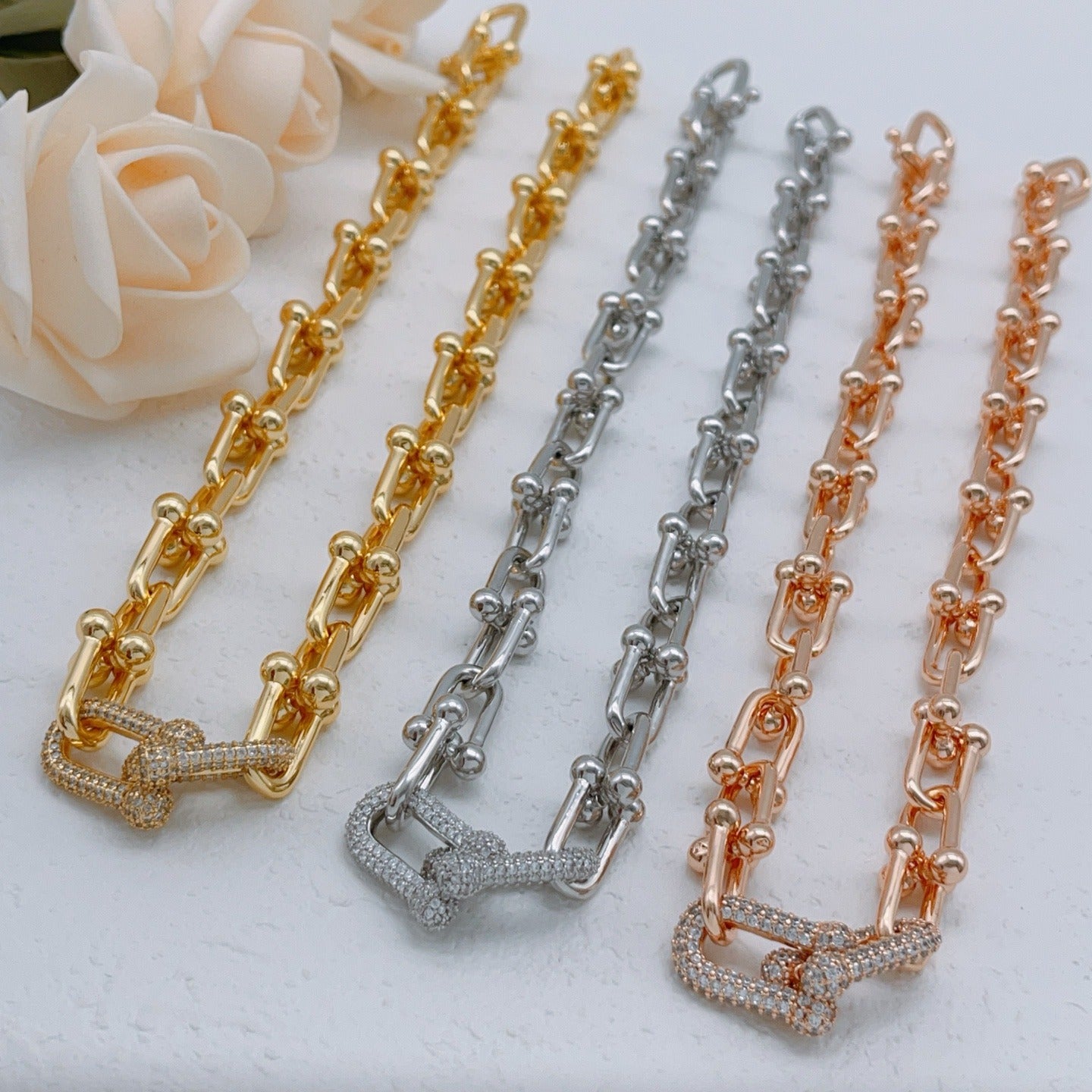 Tiffany & Co. Silver Brass Necklace