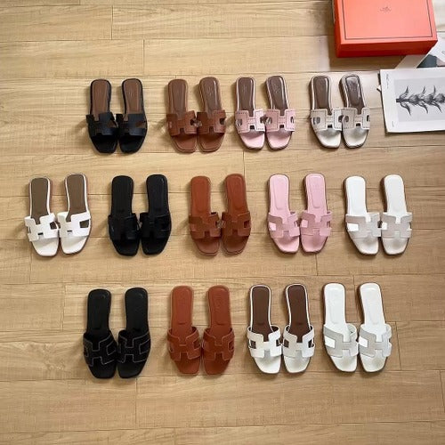 Hermes Leather Slides