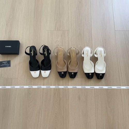 Chanel Leather Colorblock Sandals