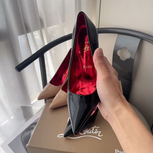 Unbranded Patent Leather & Lambskin Leather Pointed Toe Heels