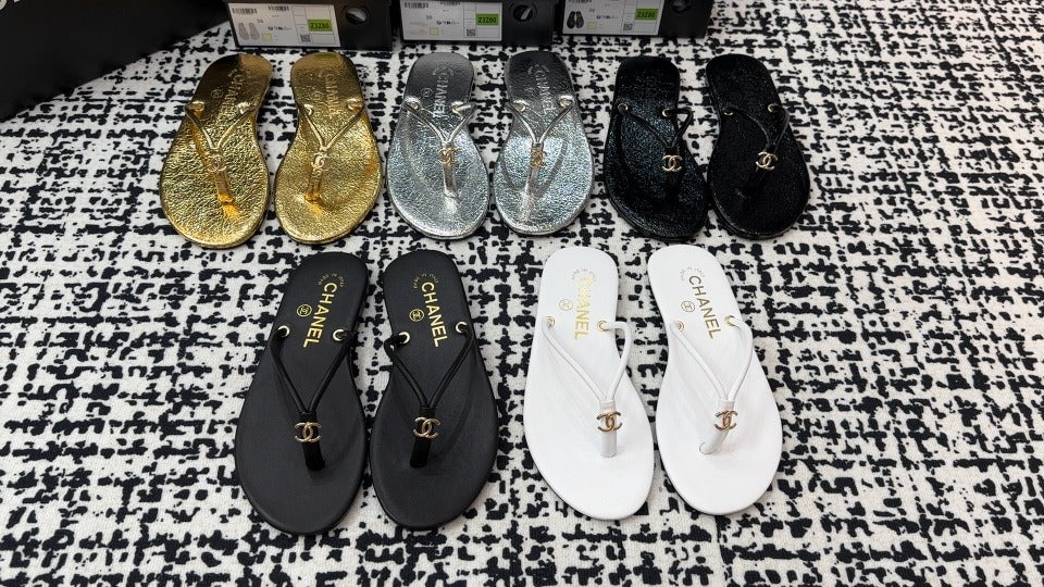 Chanel Lambskin Leather Slides
