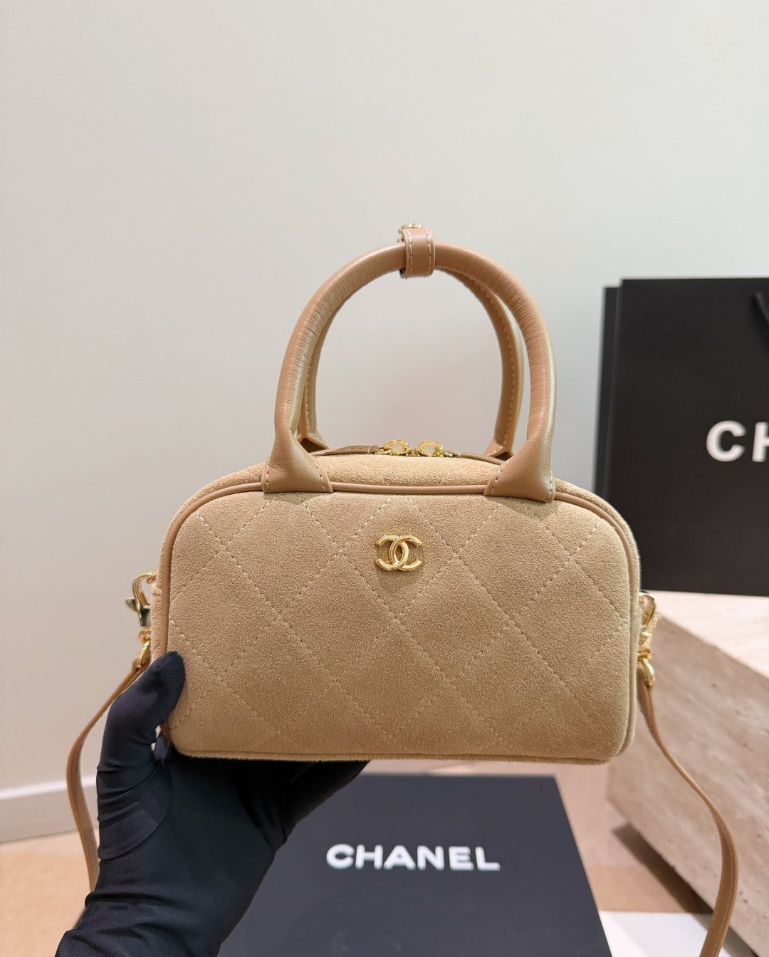 Chanel Calfskin Leather Logo Handbag