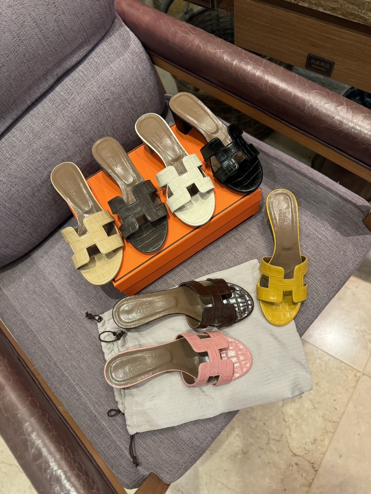 Hermes Leather Slides