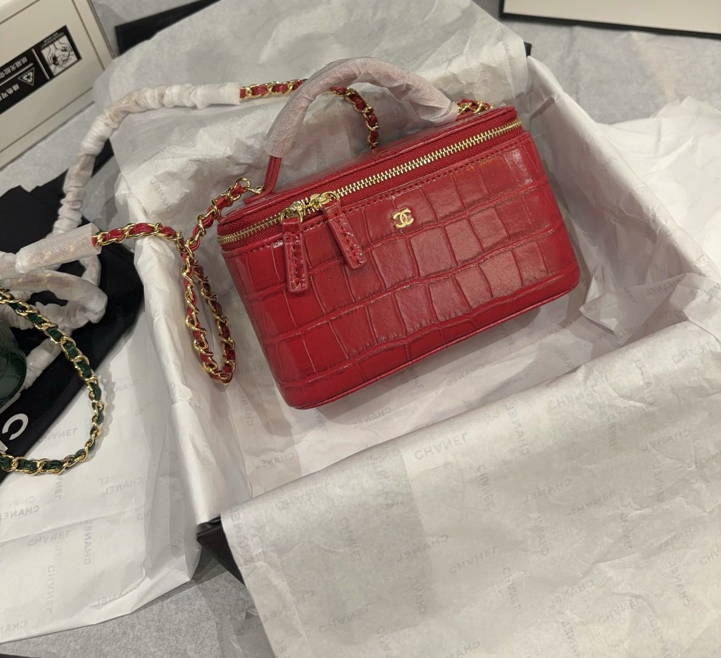 Chanel Patent Leather Chain Crossbody Bag