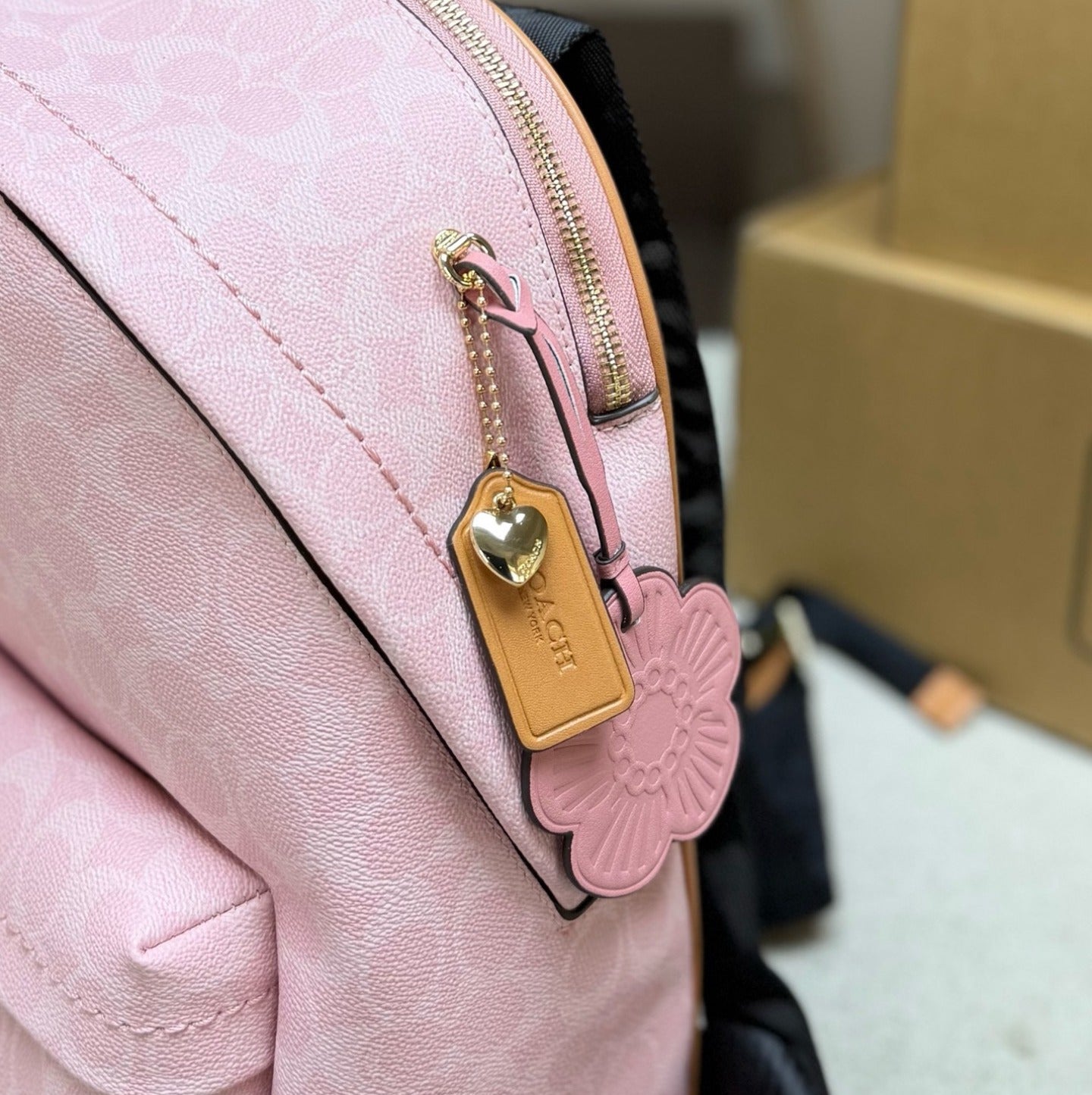 Coach Pink Monogram Backpack