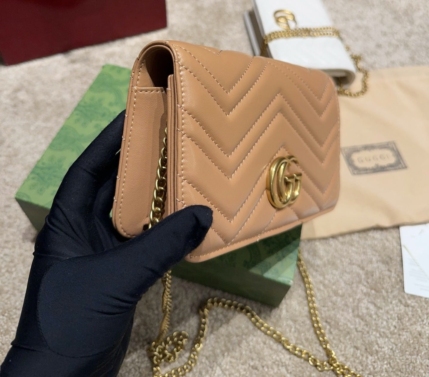 Gucci Leather GG Marmont Handbag