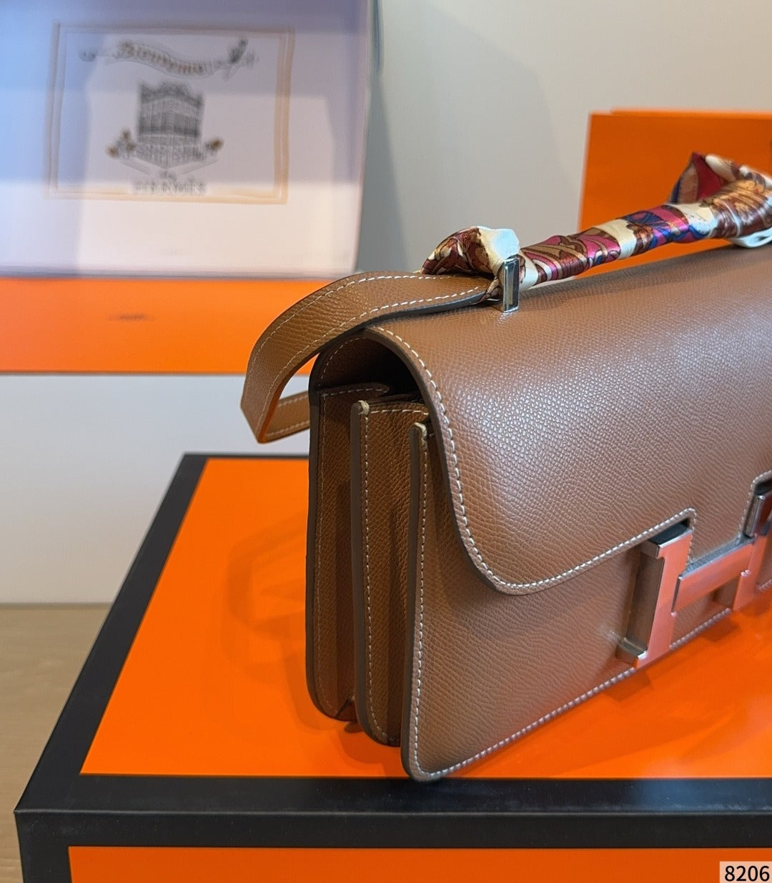 Hermes Leather Saddle Crossbody Bag