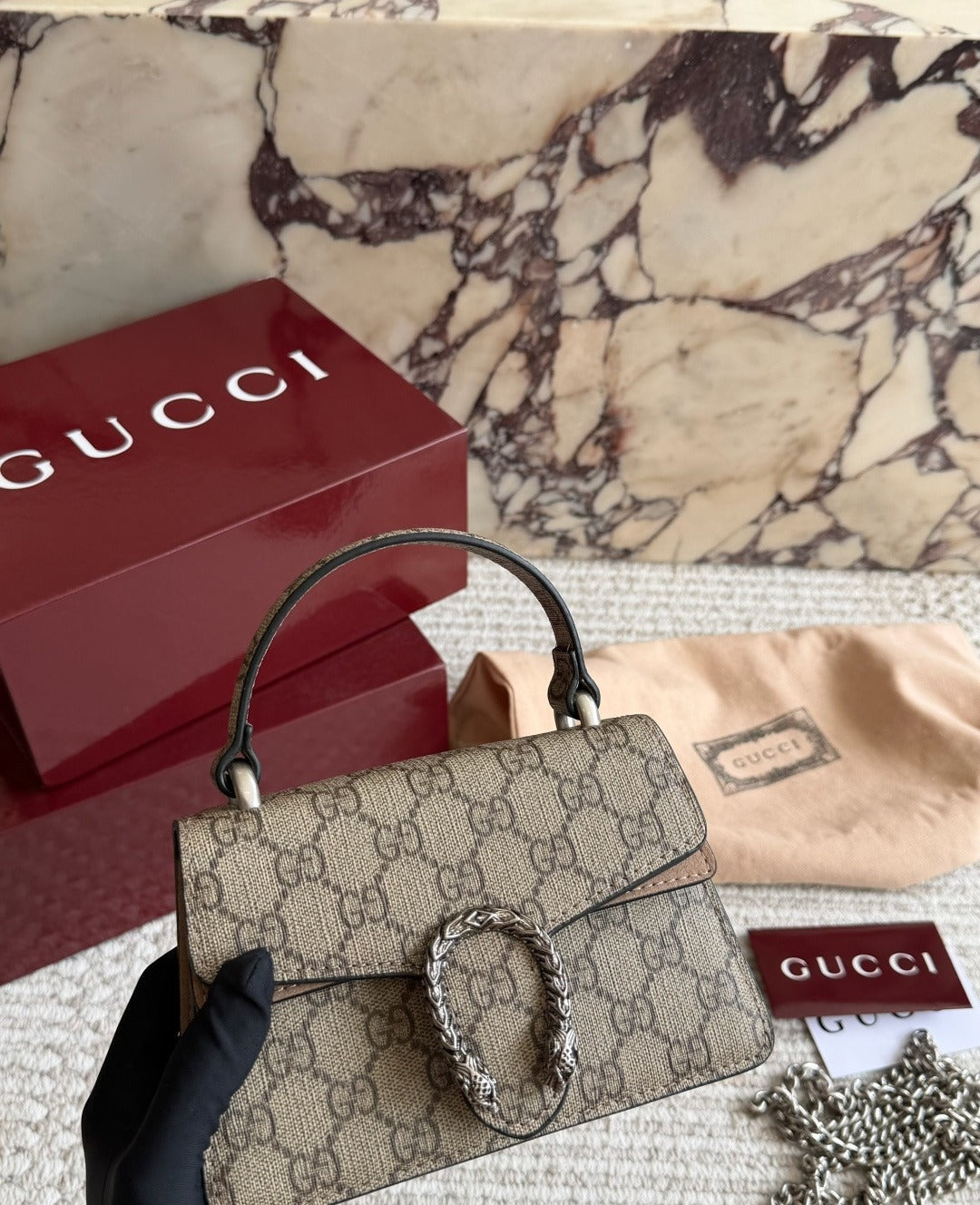 Gucci Leather Dionysus Clutch