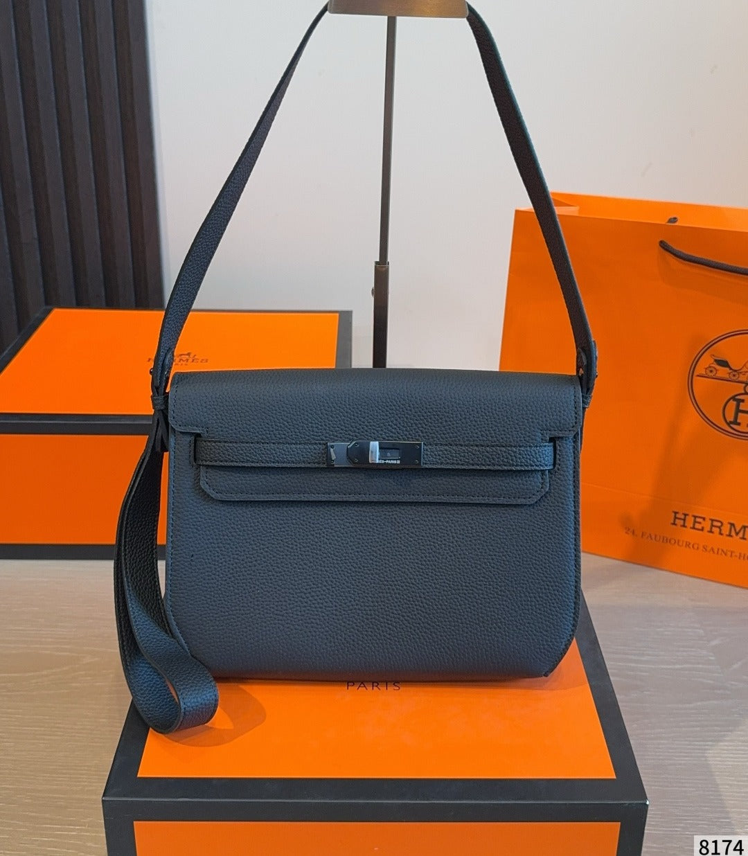 Hermes Leather Saddle Crossbody Bag