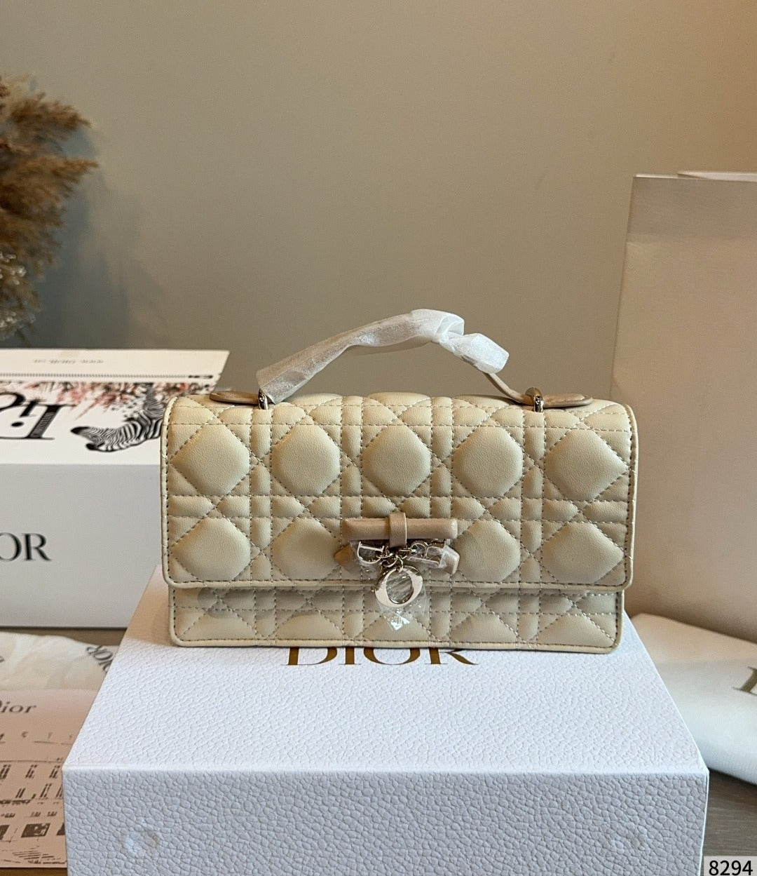 Dior White Bow Clutch