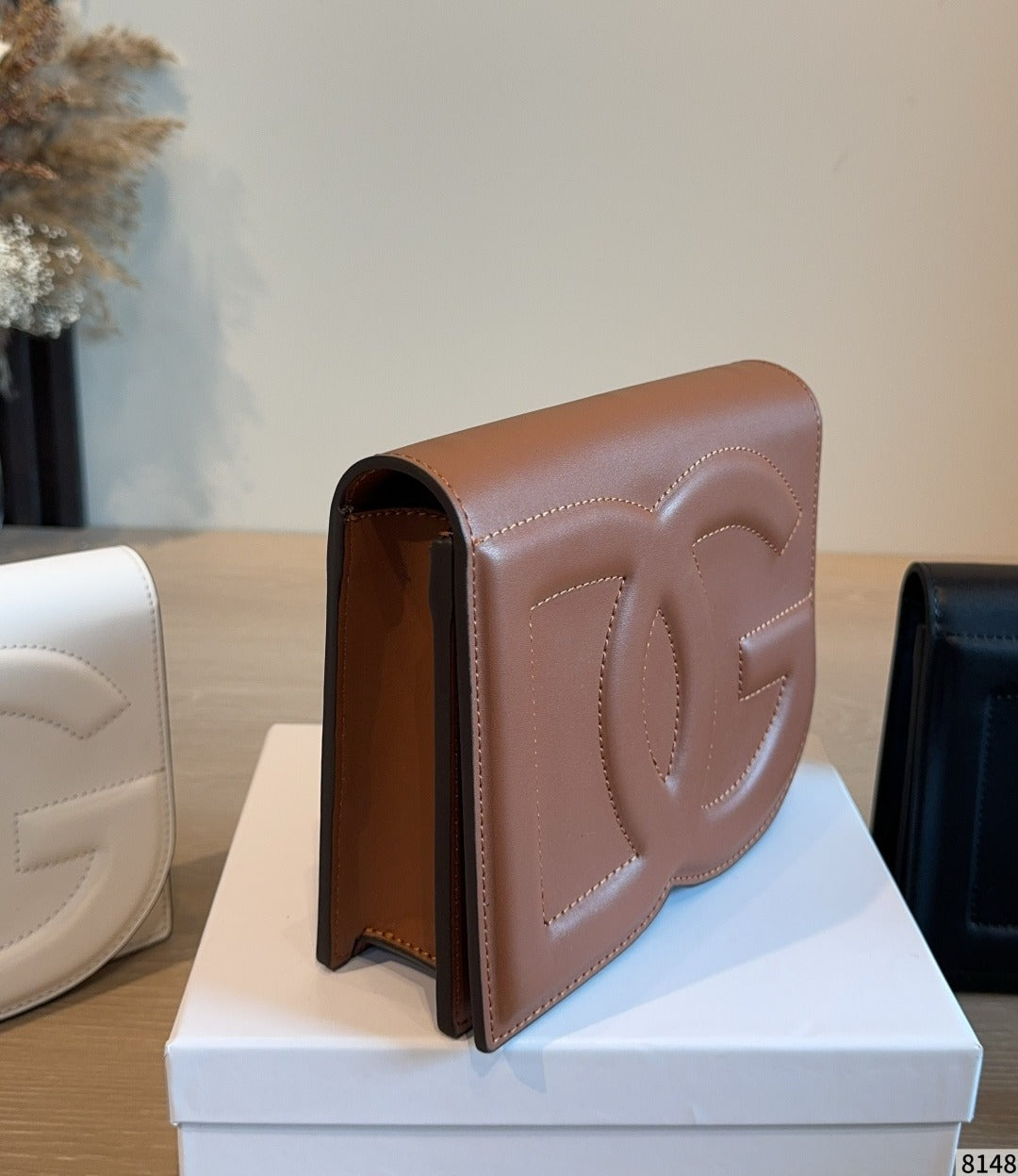 Dolce & Gabbana Calfskin Leather Logo Crossbody Bag
