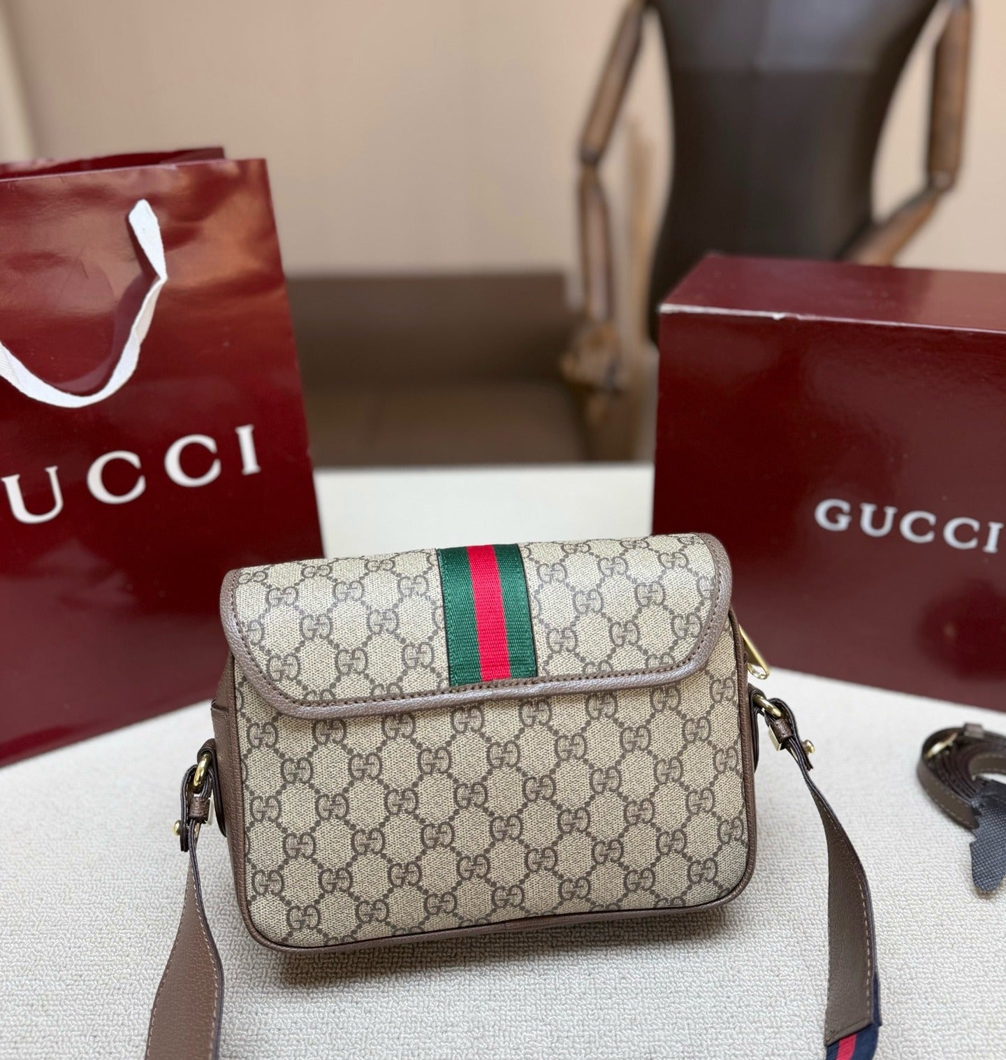 Gucci Canvas Ophidia Crossbody Bag