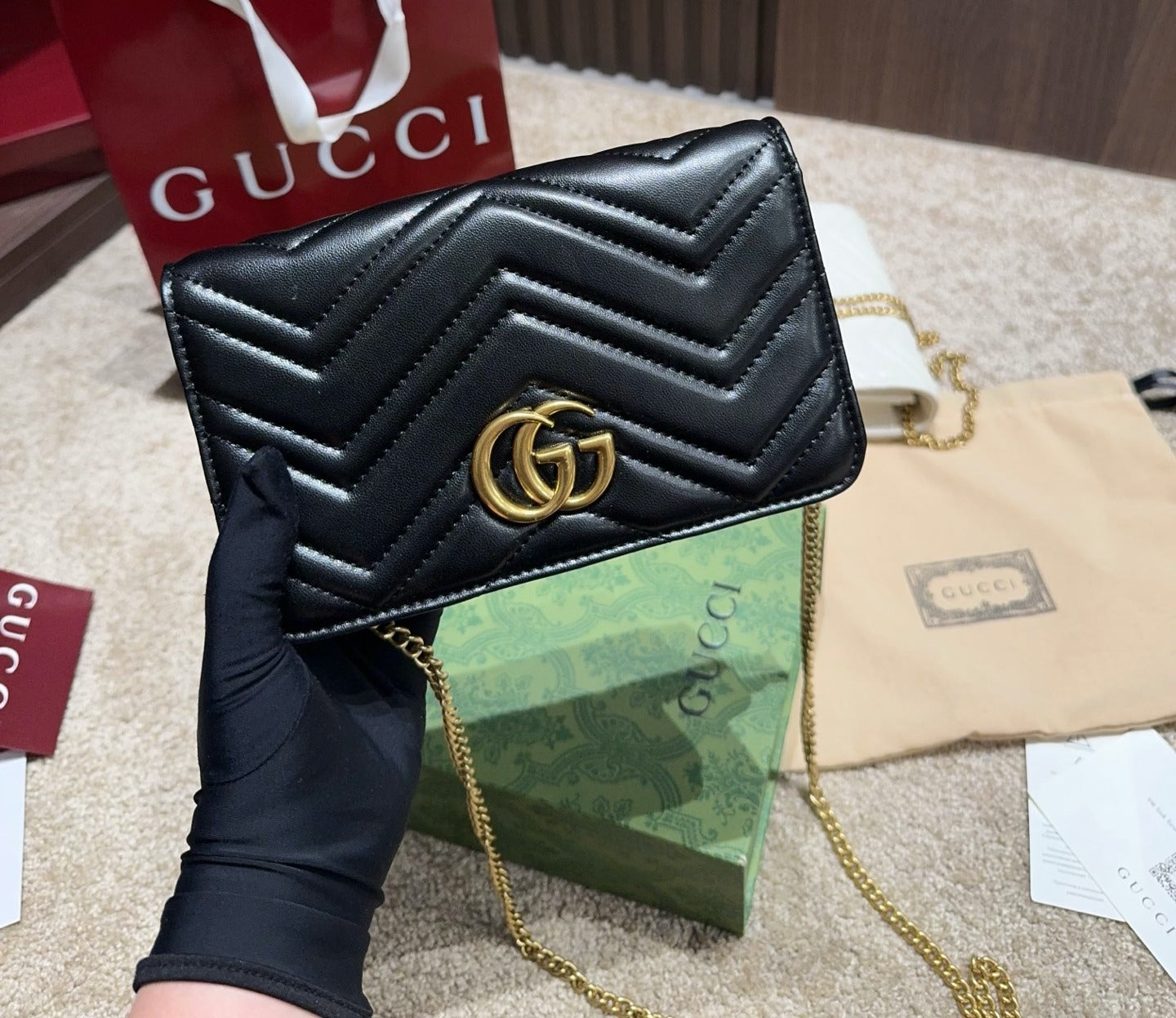 Gucci Leather GG Marmont Handbag