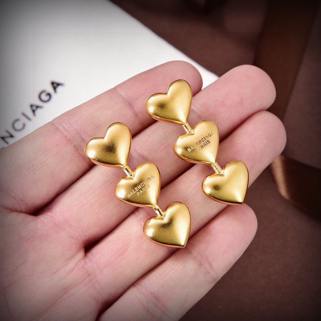 Balenciaga Gold Brass Earrings