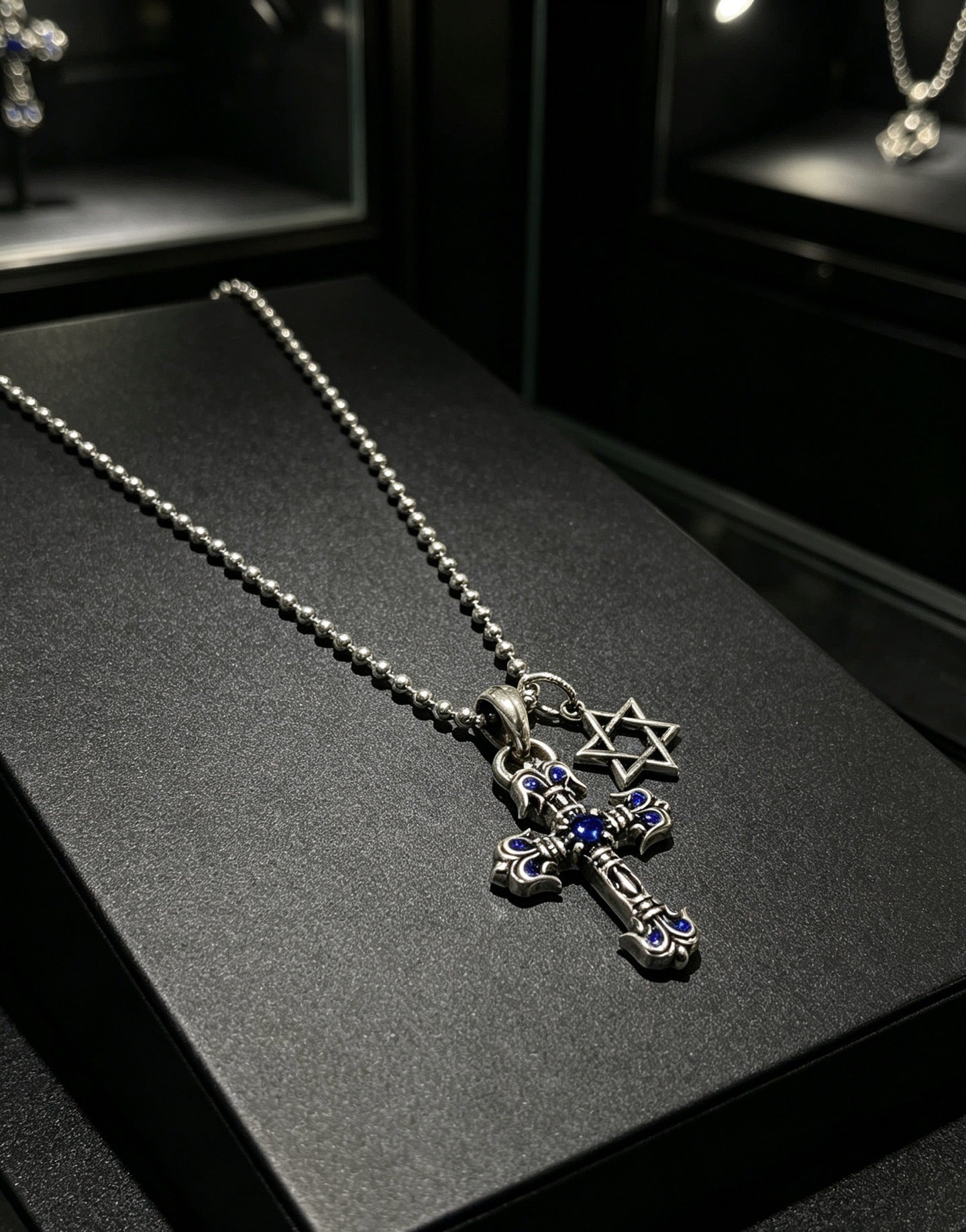 Chrome Hearts Sterling Silver Cross Necklace