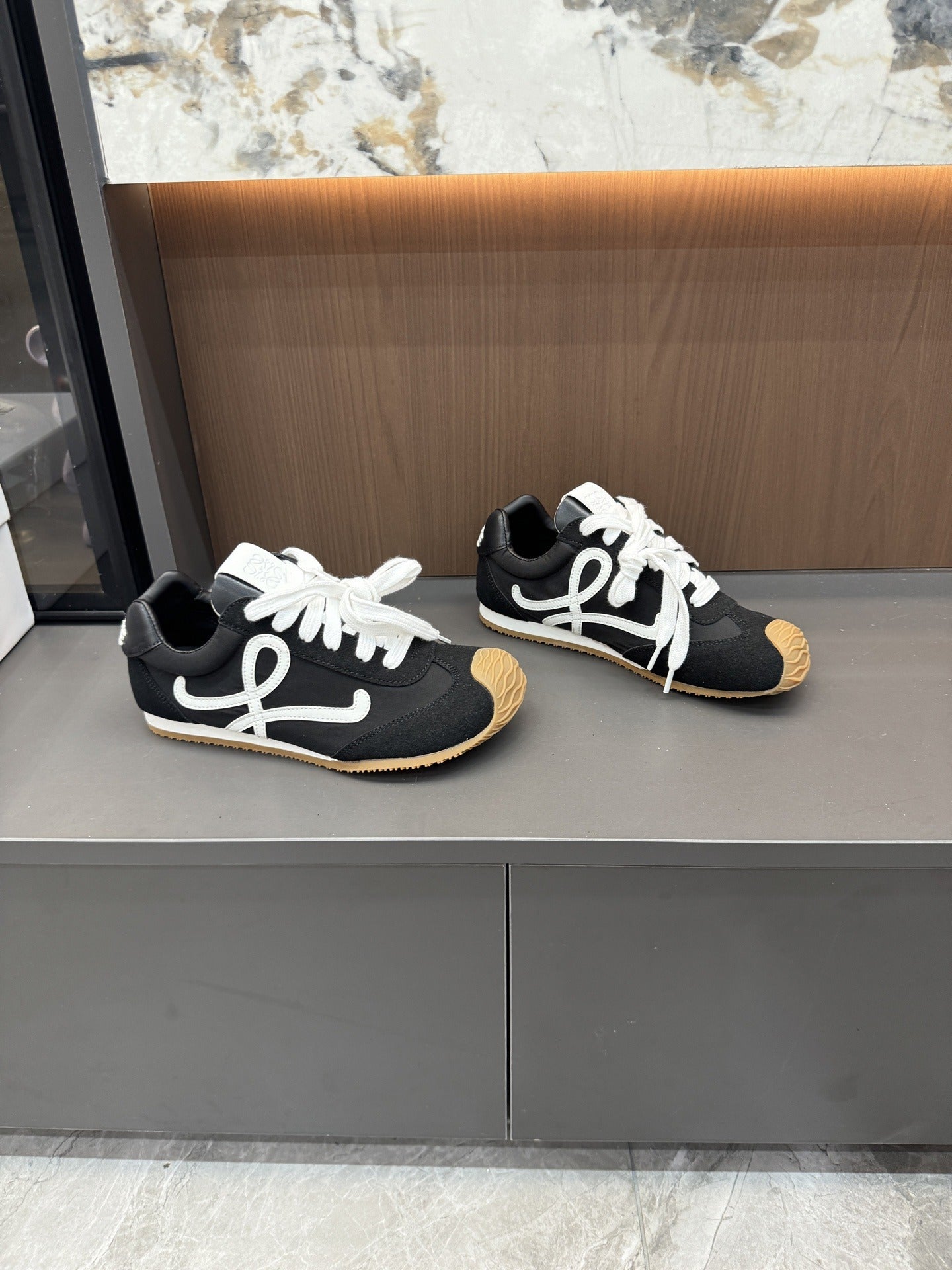 Loewe Black Nylon & Lambskin Leather Shoes