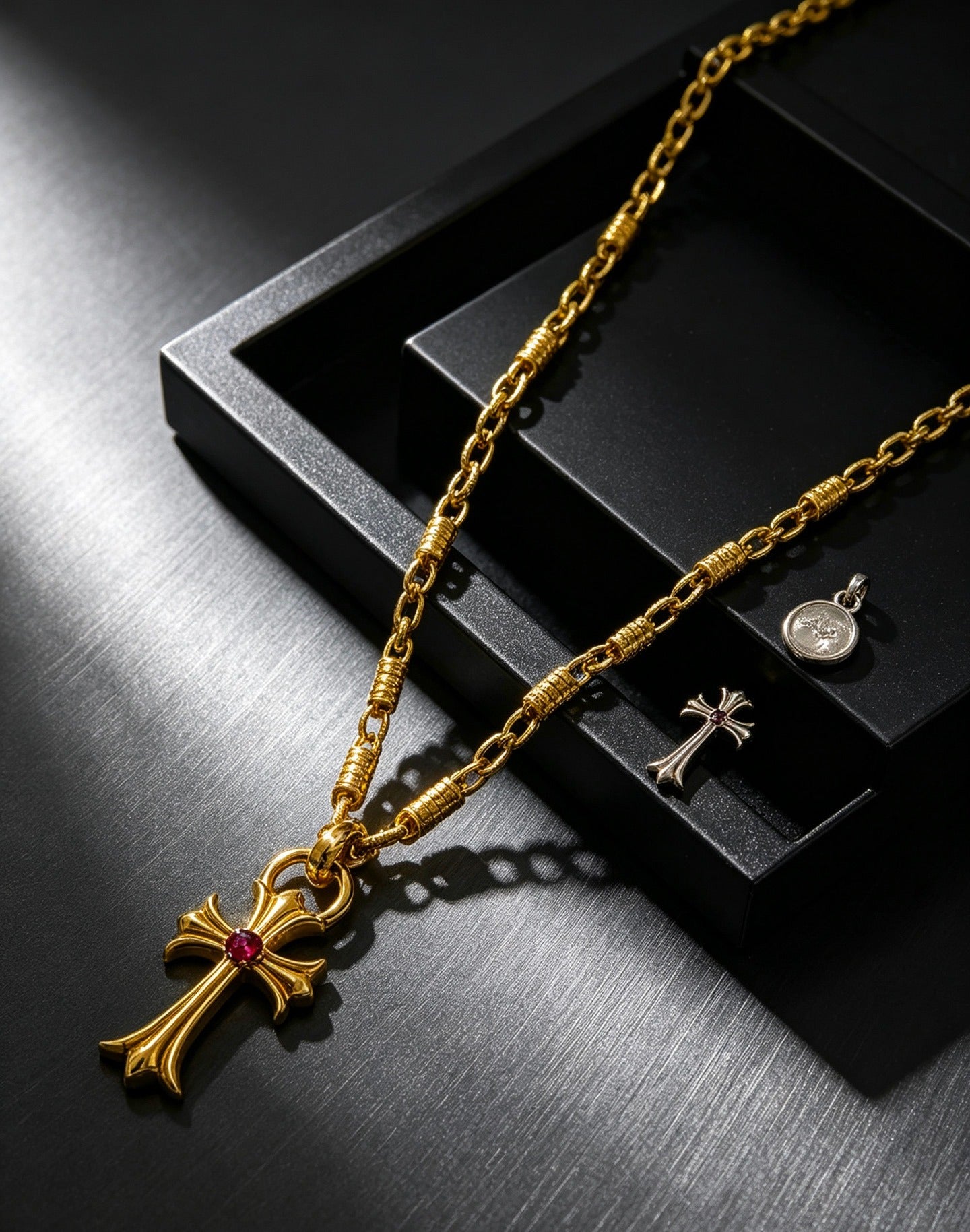 Chrome Hearts Sterling Silver Cross Necklace