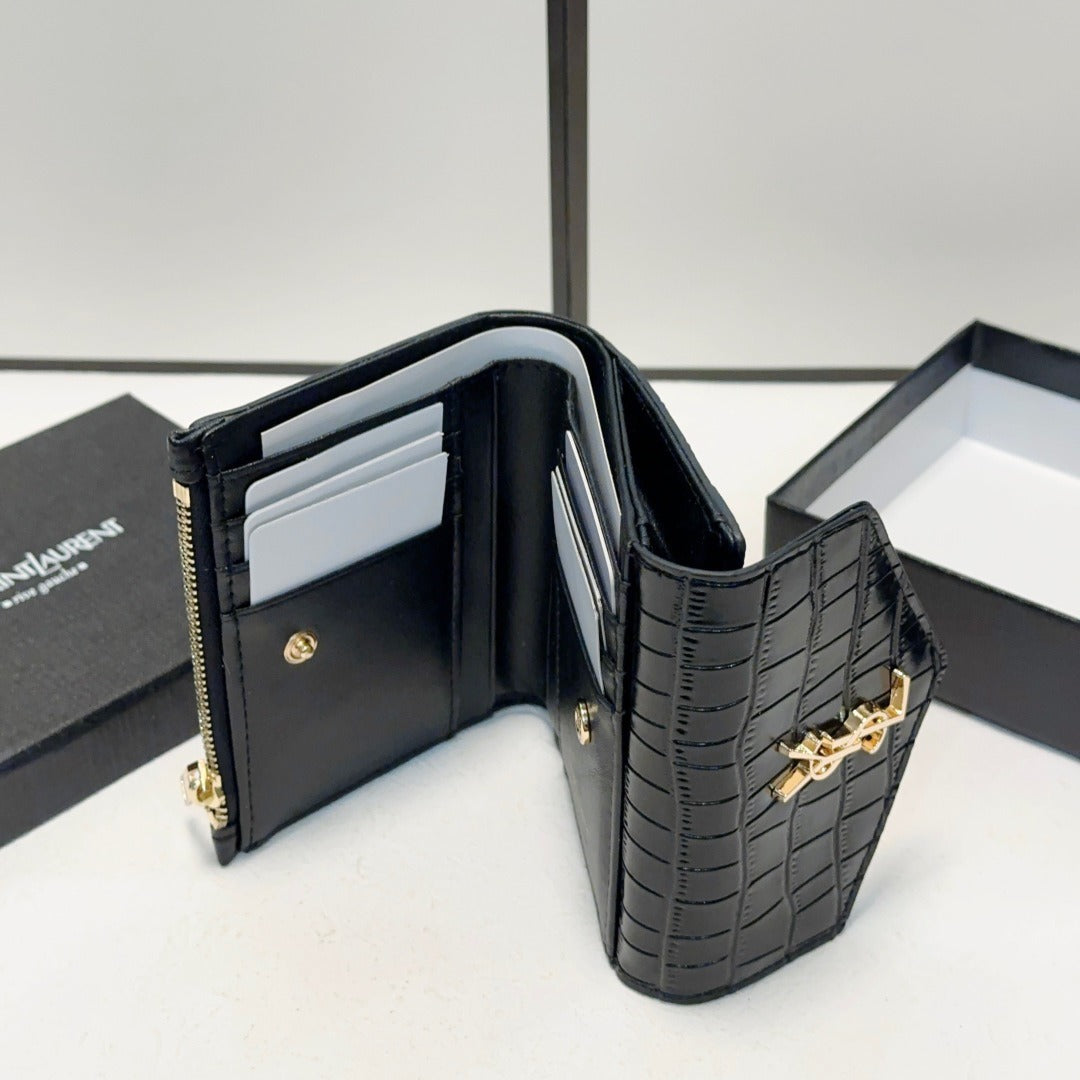 Saint Laurent Black Leather Wallet