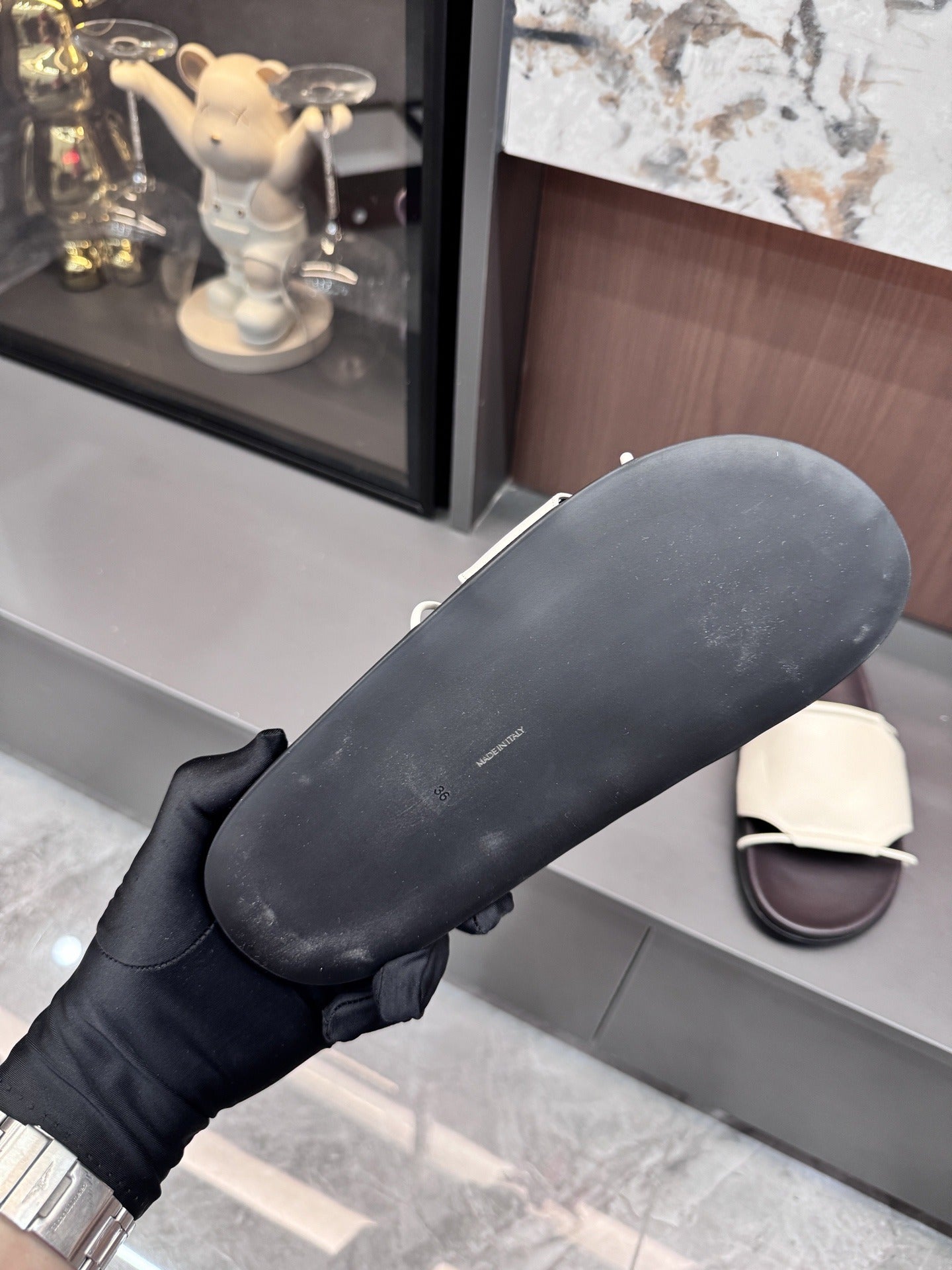 The Row Lambskin Leather Slides