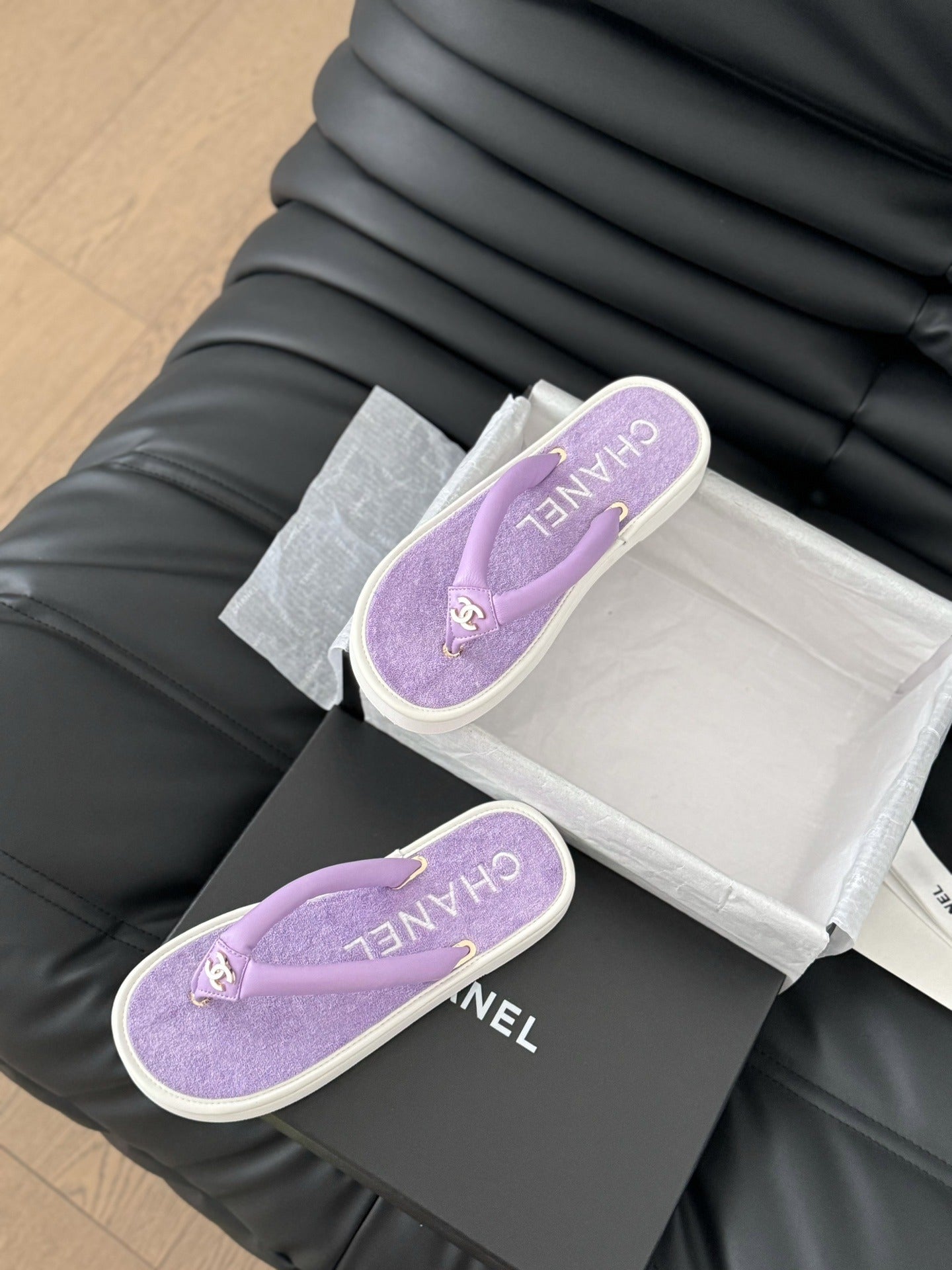 Chanel Leather Slides