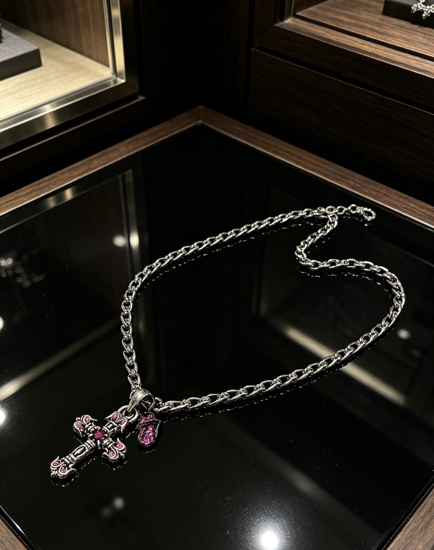 Chrome Hearts Sterling Silver Cross Necklace
