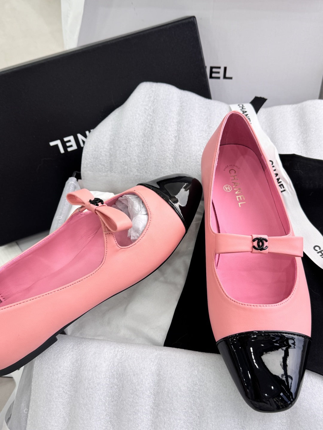 Chanel Patent Leather Bow Shoes
