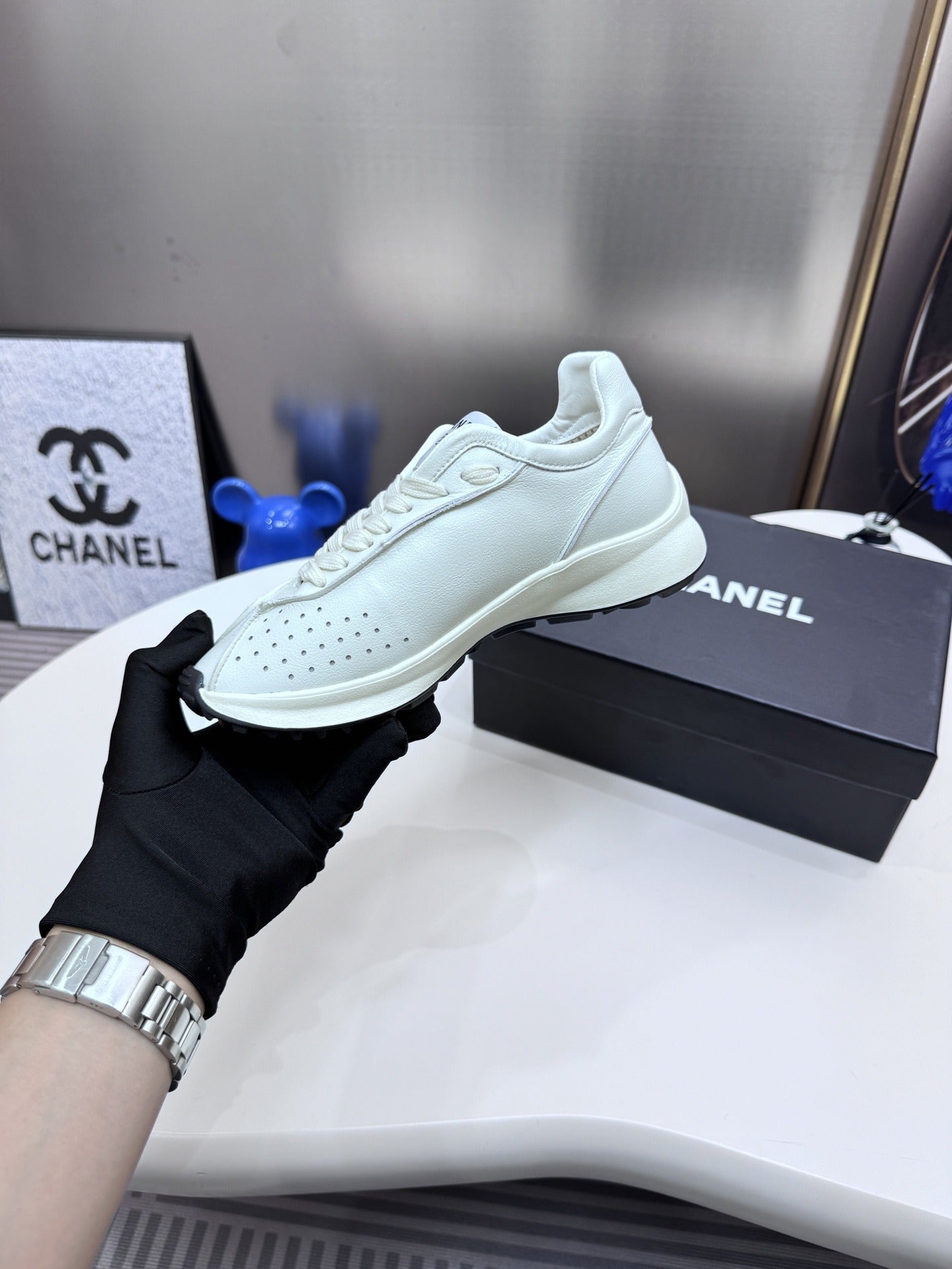 Chanel Leather Tennis Sneakers