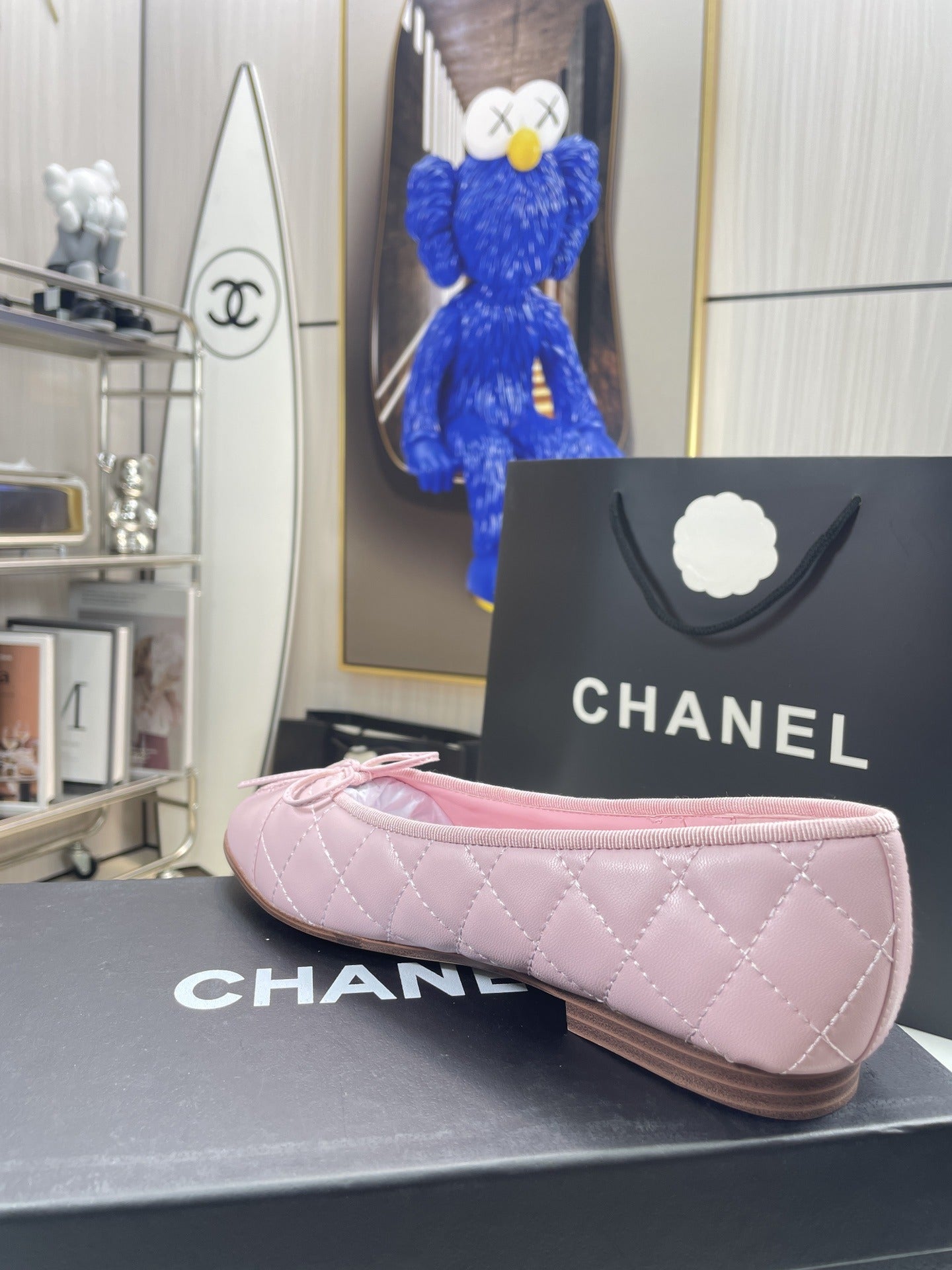 Chanel Lambskin Leather Bow Ballet Flats