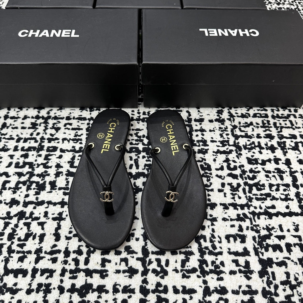 Chanel Lambskin Leather Slides