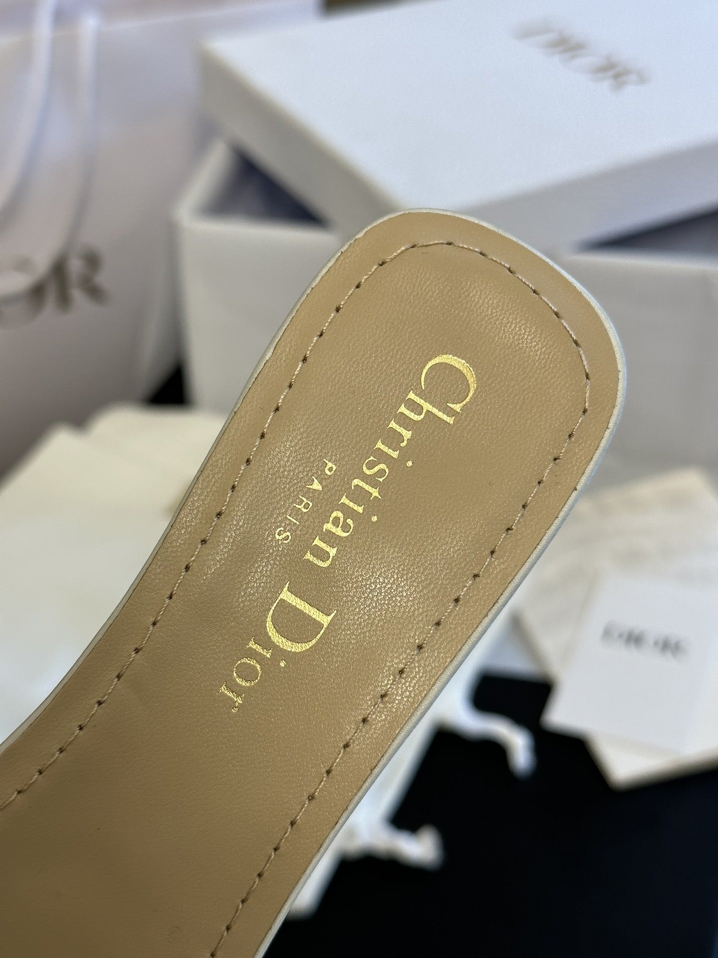 Dior Cotton & Leather Slides