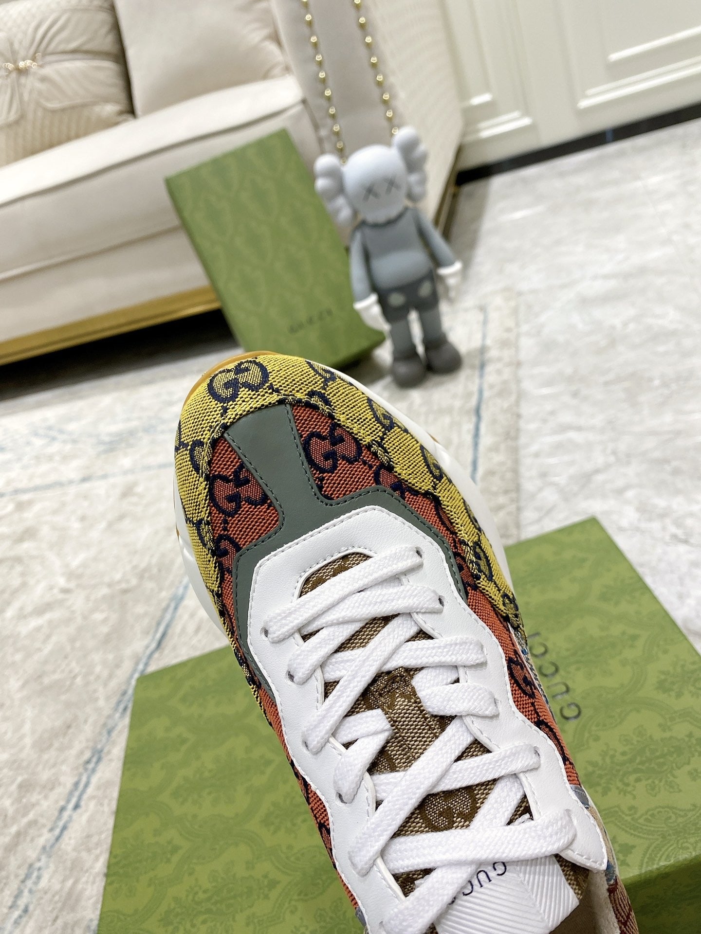 Gucci Lambskin Leather Logo Sneakers