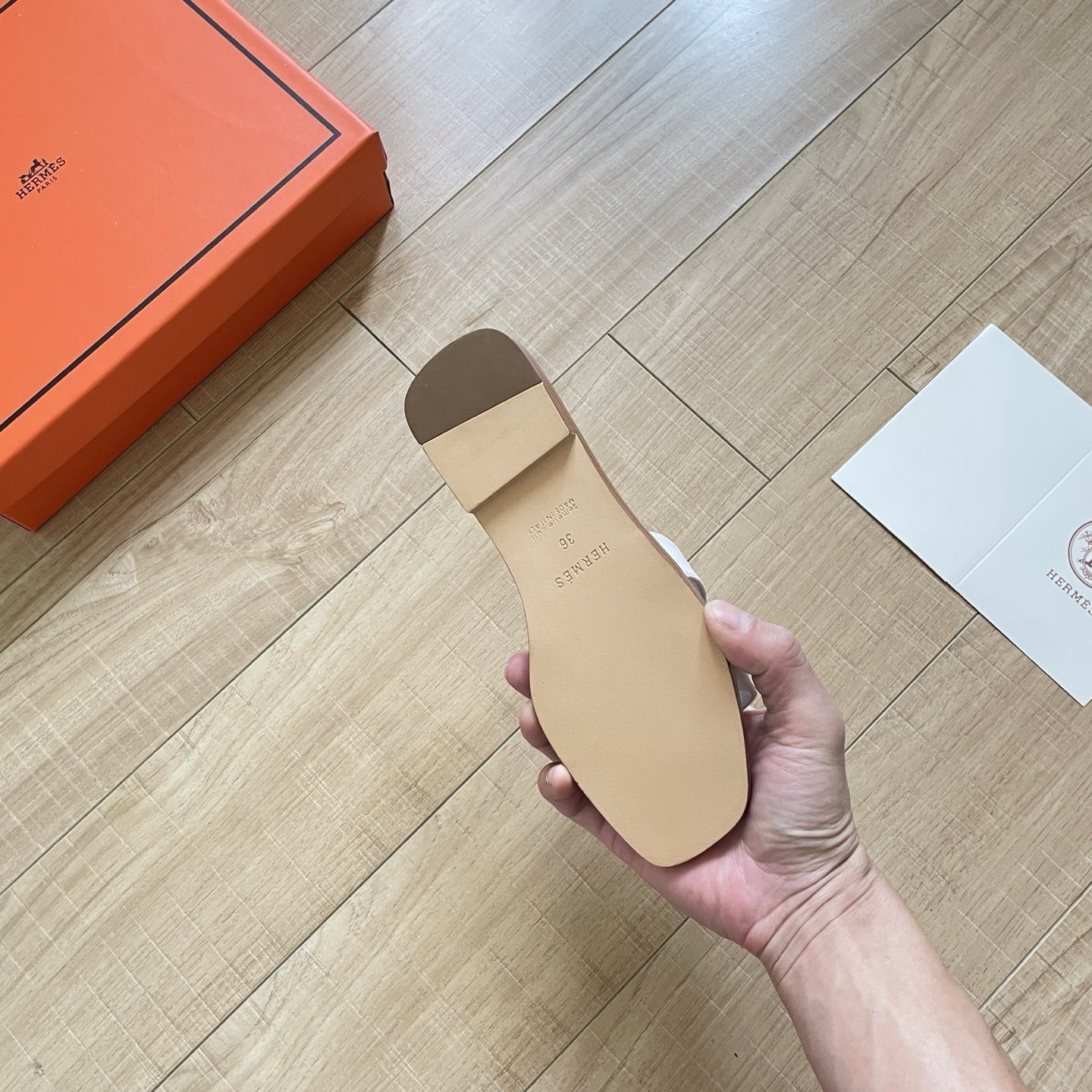 Hermes Leather Slides