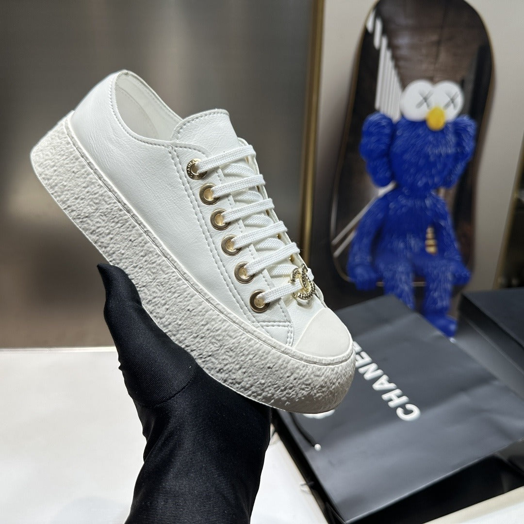 Chanel Lambskin Leather Logo Shoes
