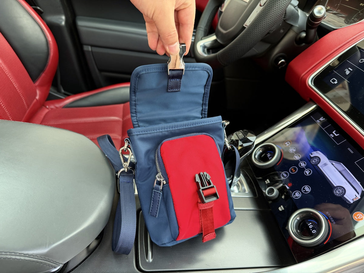 Prada Red Nylon & Leather Logo Shoulder Bag