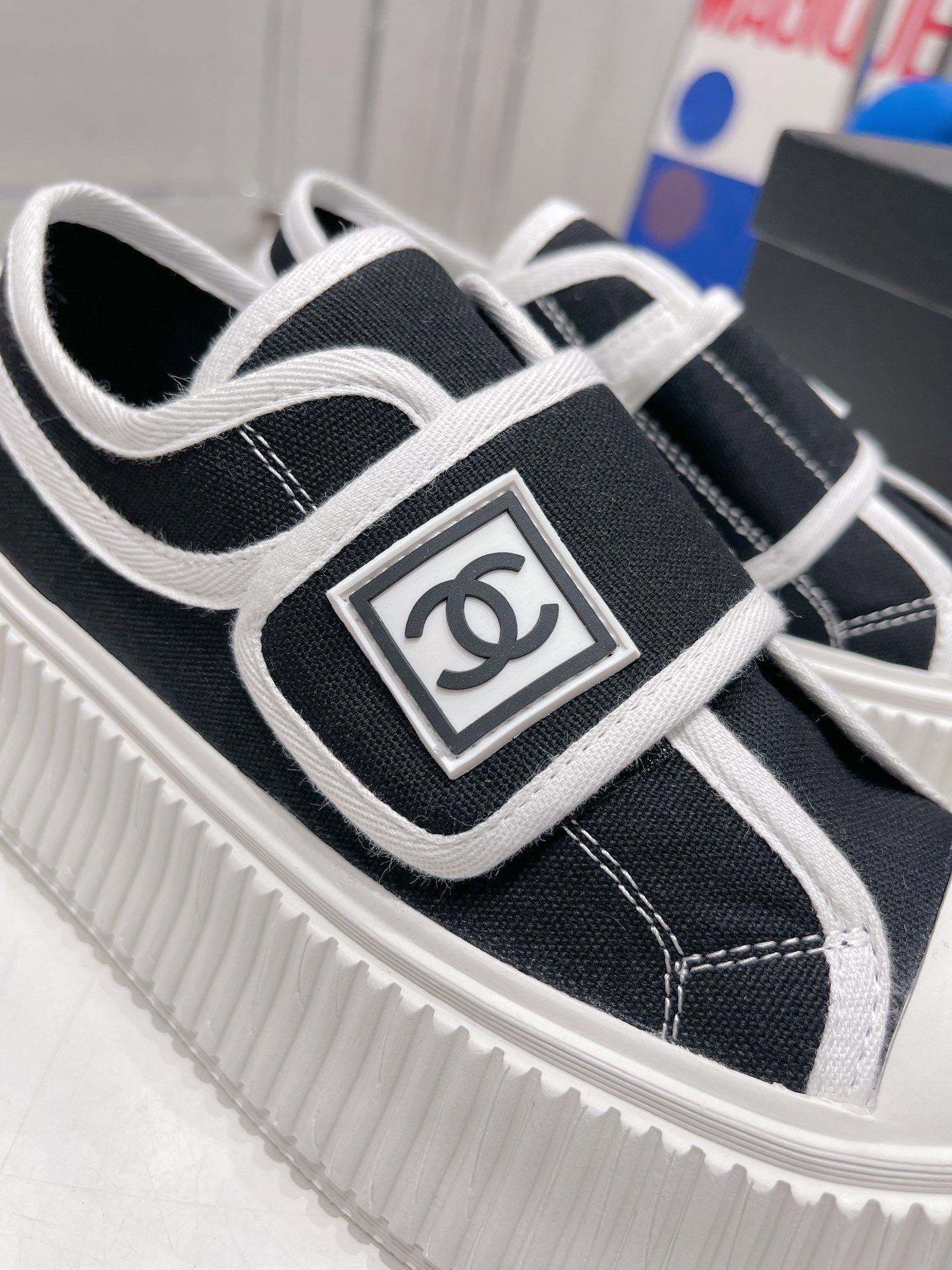 Chanel Canvas & Leather Vintage-Finish Canvas Shoes