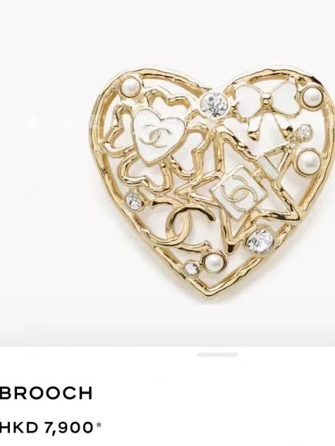 Chanel White Bow Brooch
