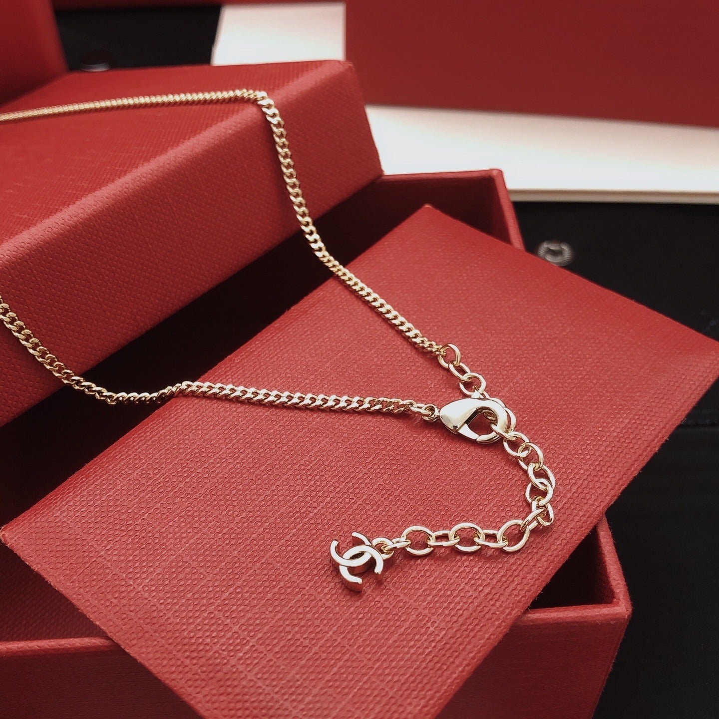 Chanel Pink Brass Necklace