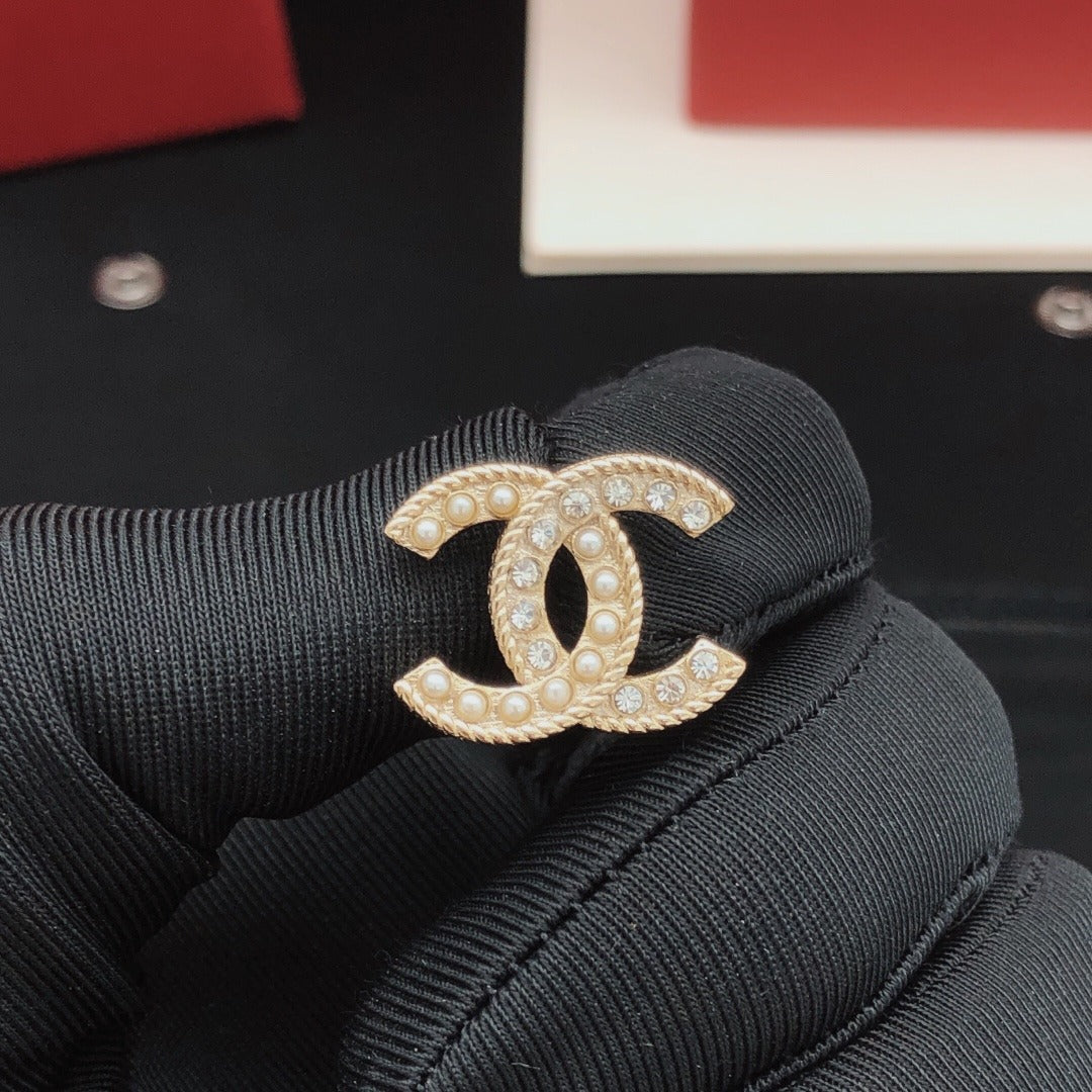 Chanel Brass & Sterling Silver Earrings