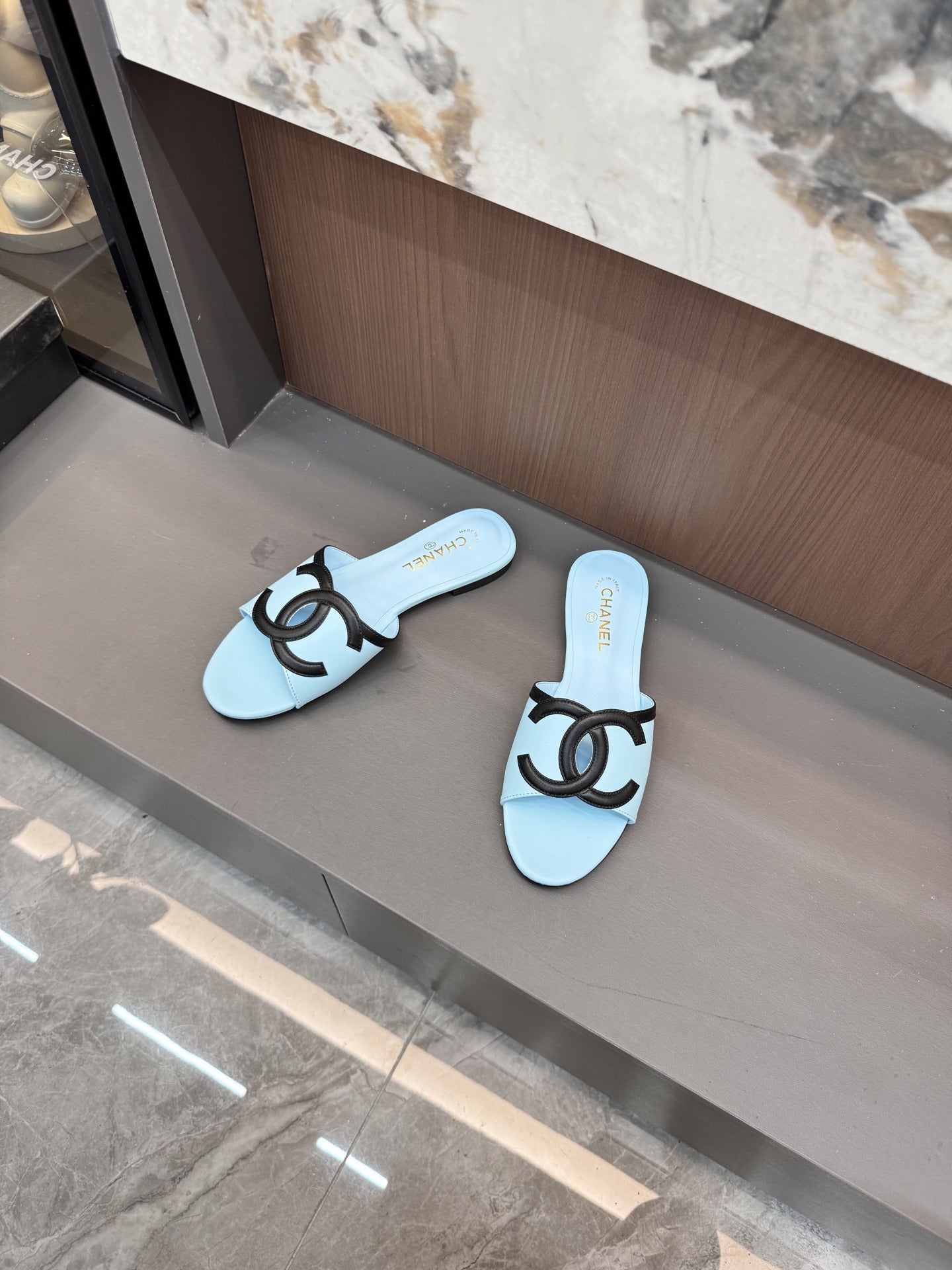 Chanel Lambskin Leather Openwork Slides
