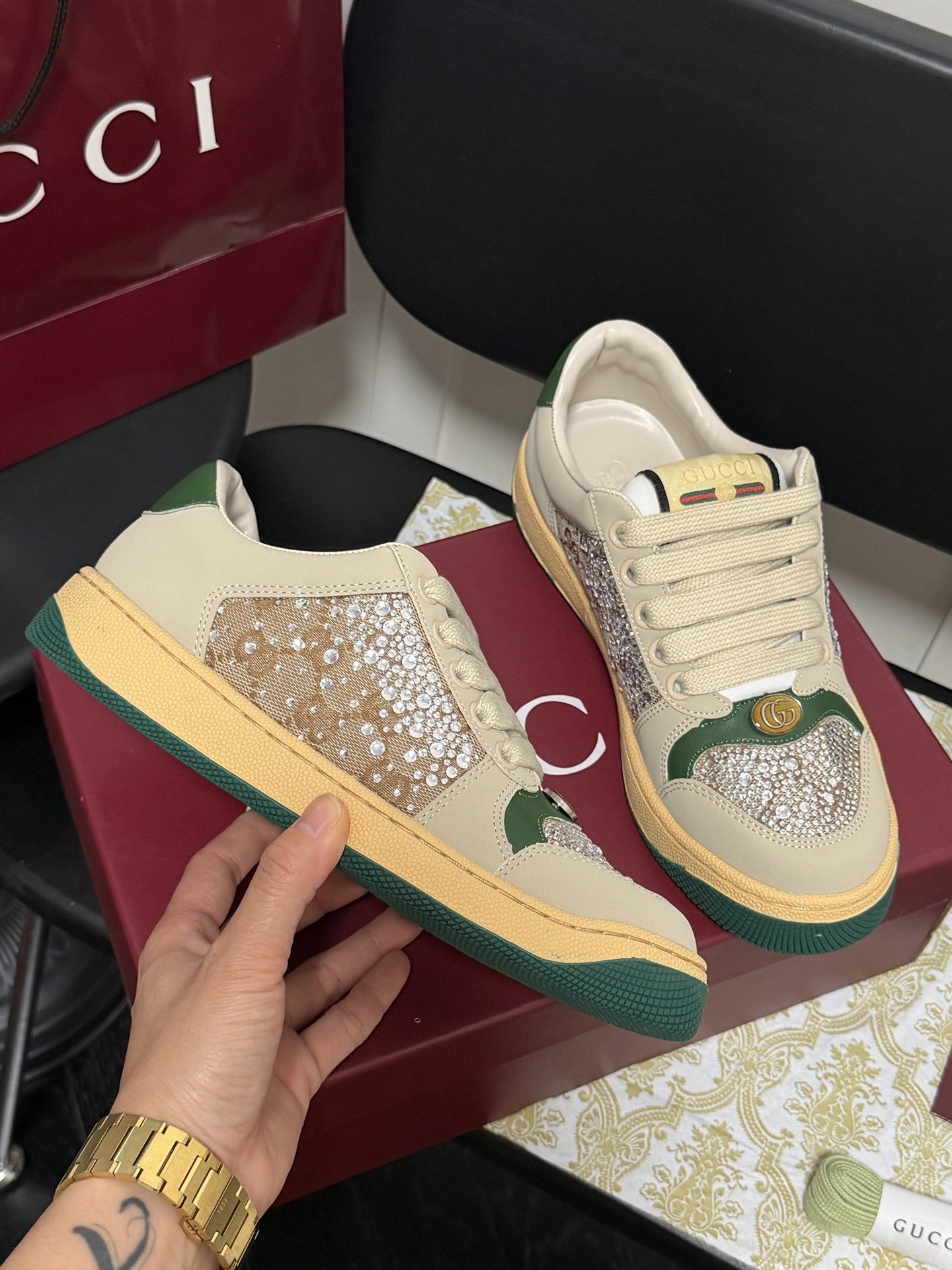 Gucci Crystal Sneakers