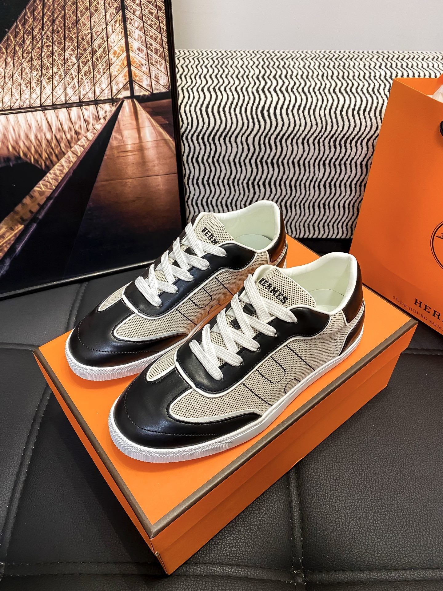 Hermes Black Sneakers
