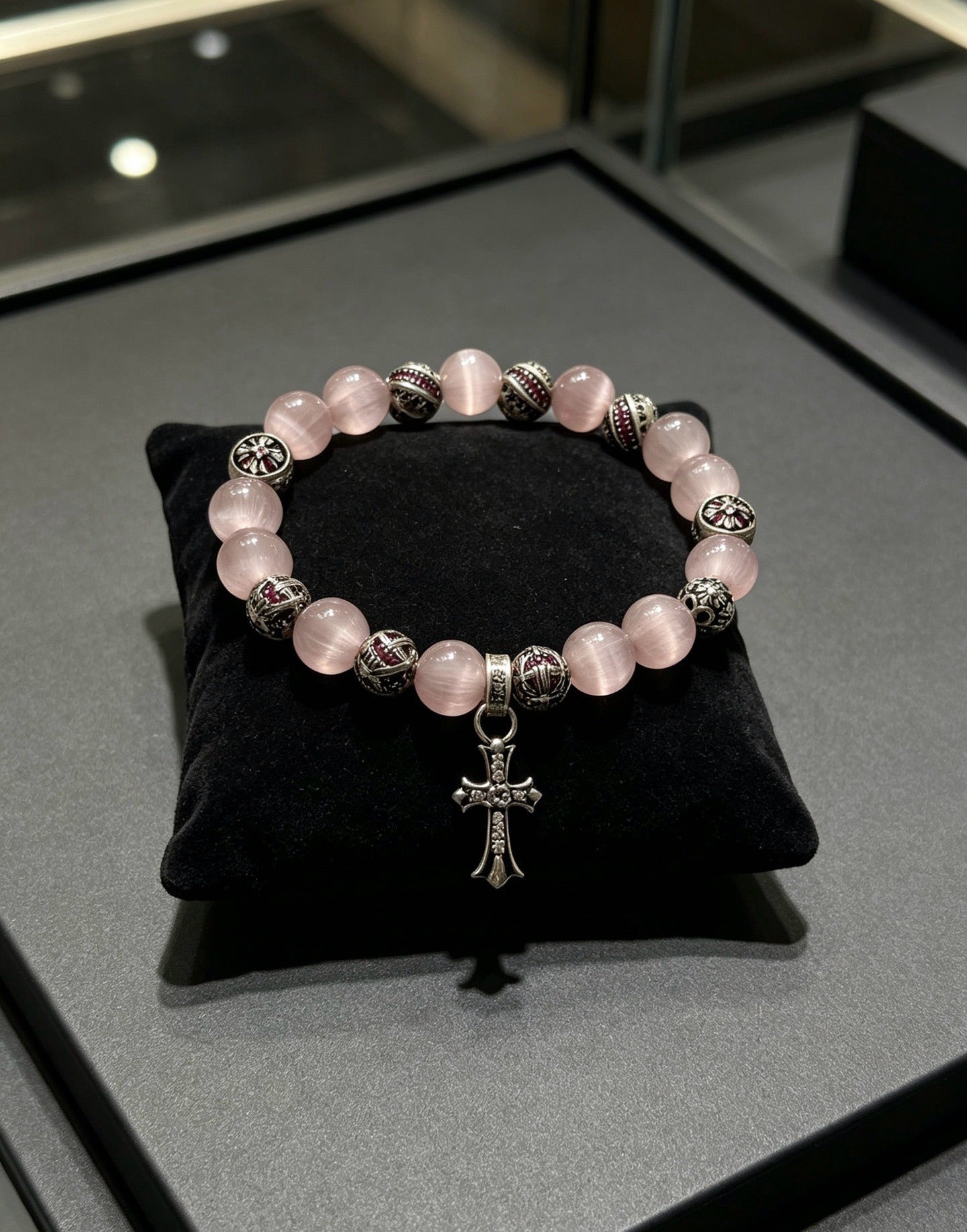 Chrome Hearts Sterling Silver Cross Bracelet