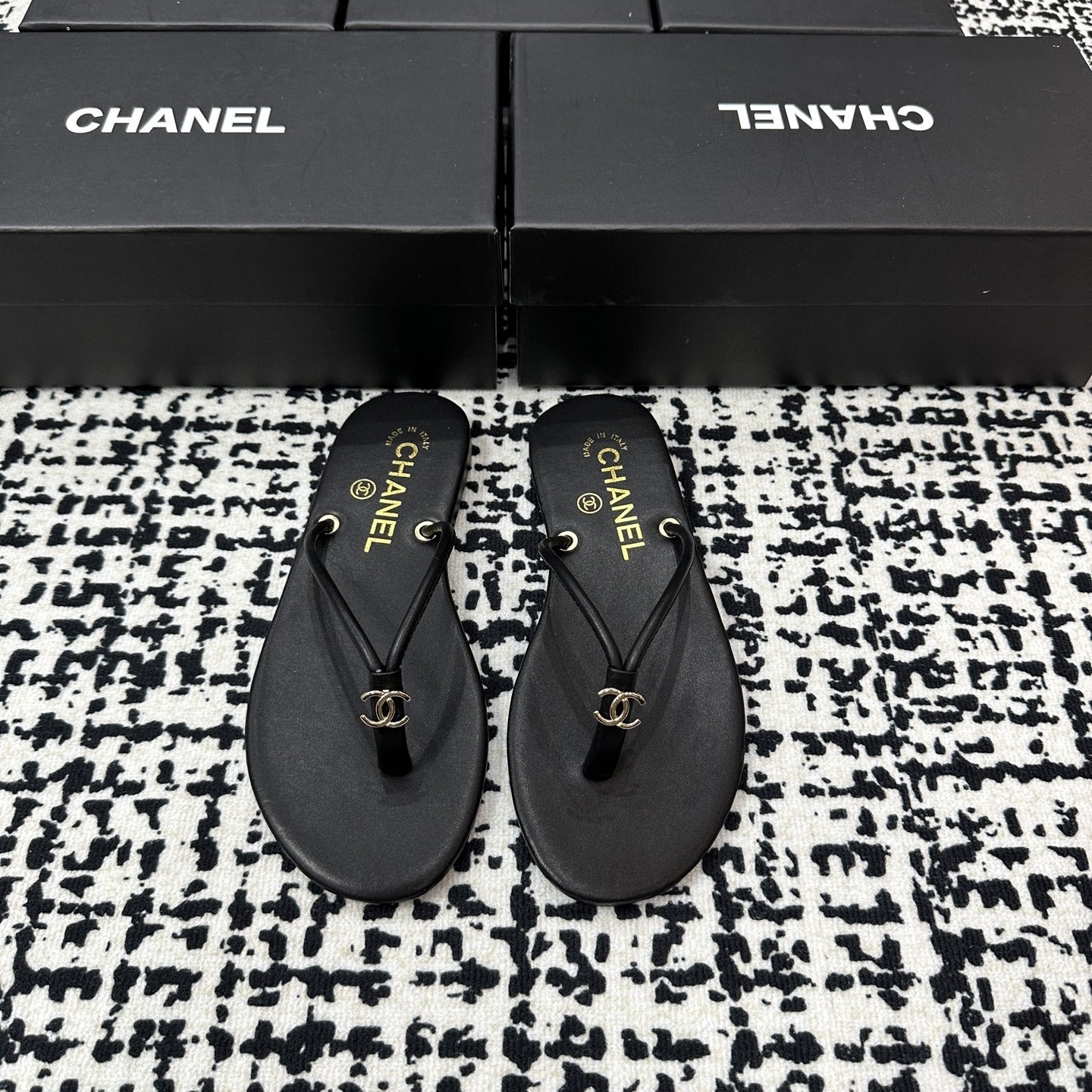 Chanel Lambskin Leather Slides
