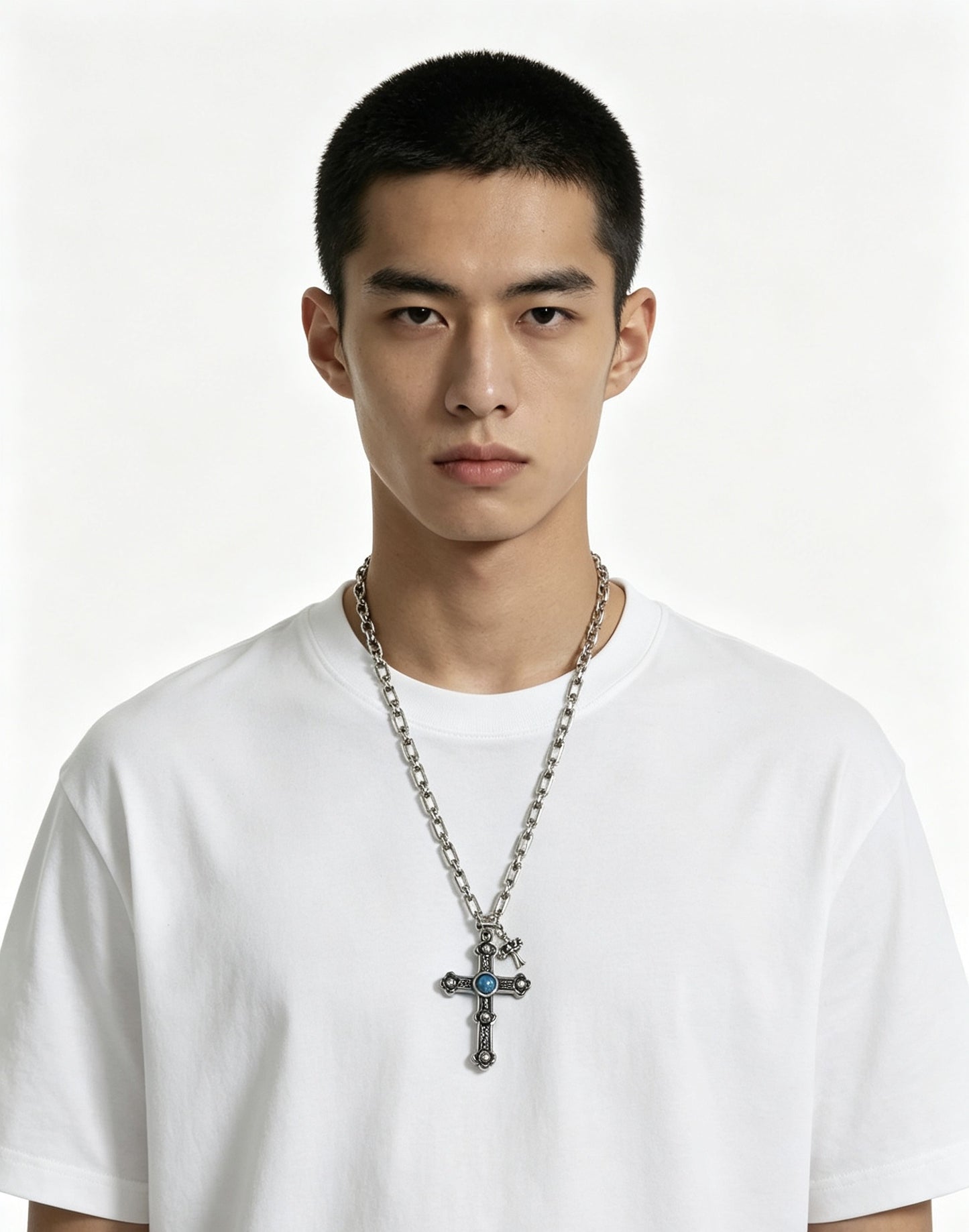 Chrome Hearts Sterling Silver Cross Necklace