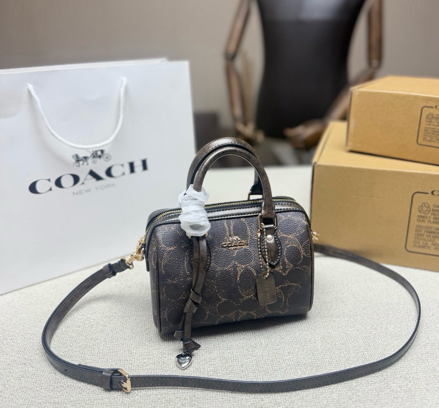 Coach Canvas & Leather Vintage-Finish Crossbody Bag