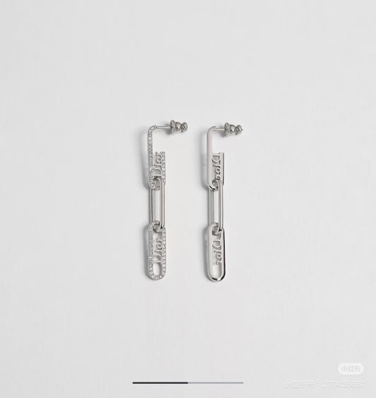 Dior Silver Logo Earrings