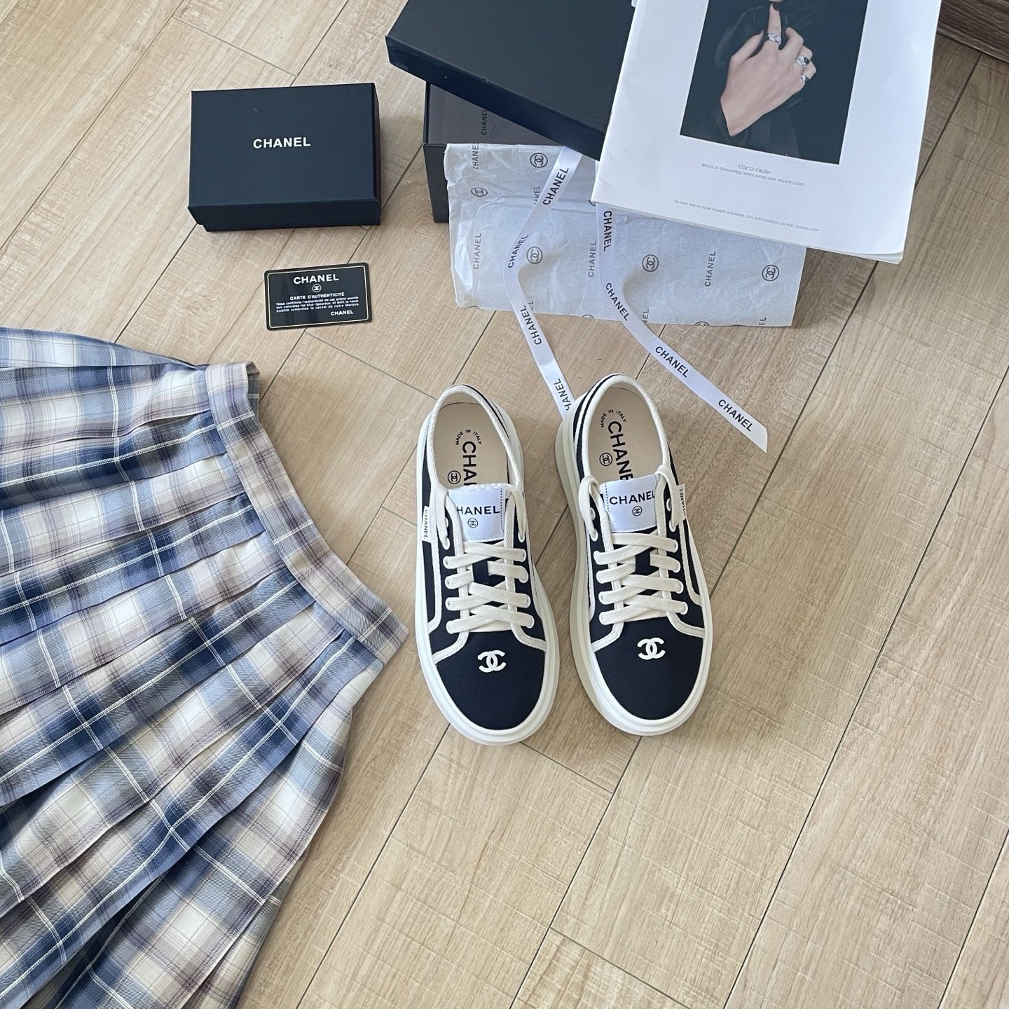 Chanel Canvas & Leather Canvas Shoes