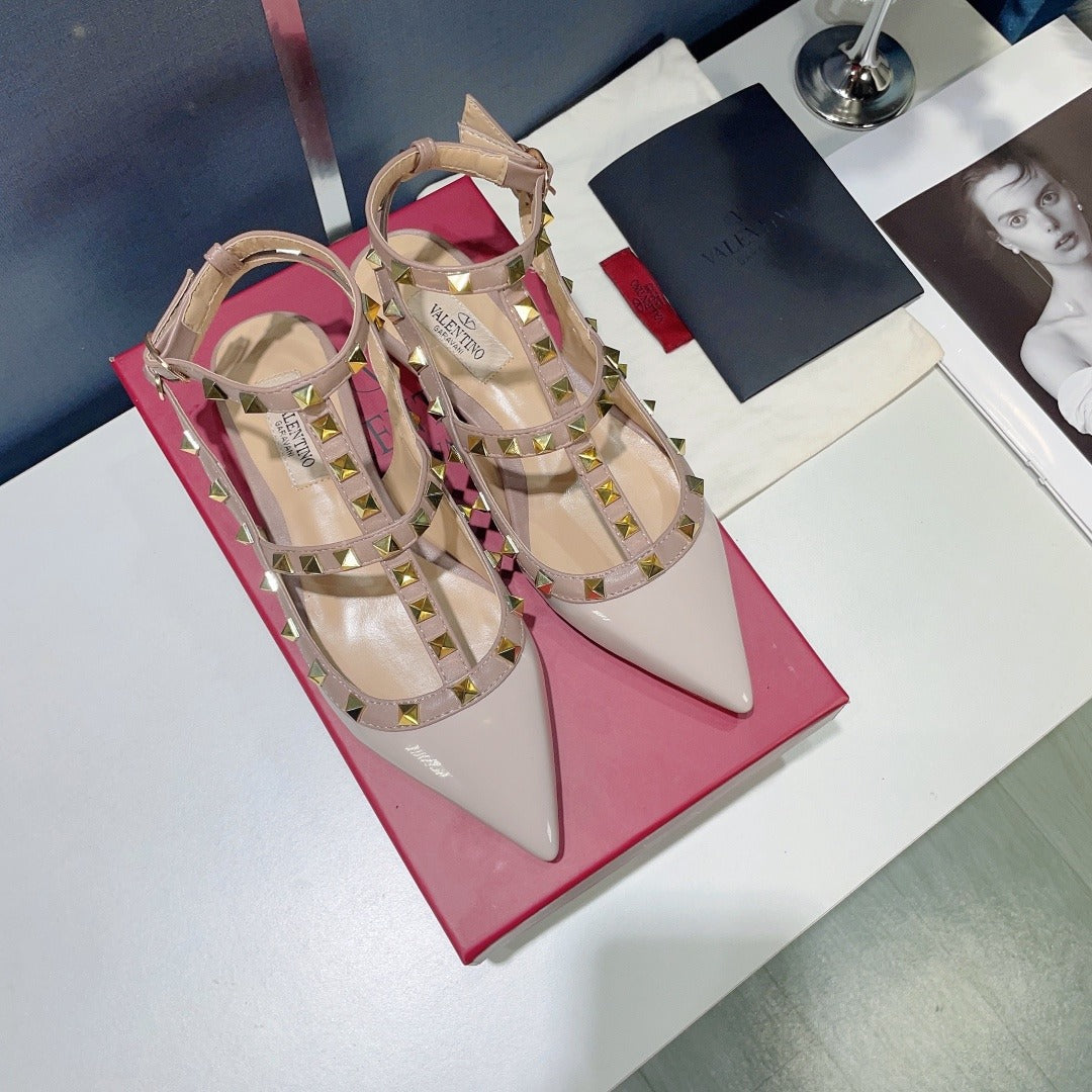 Valentino Lambskin Leather Pointed Toe Sandals