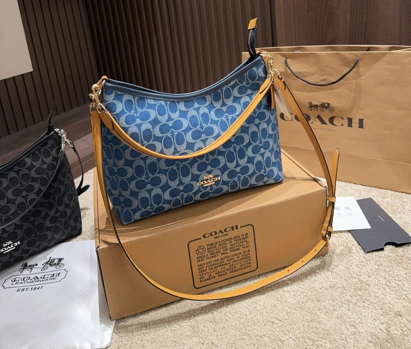 Coach Denim Vintage-Finish Crossbody Bag