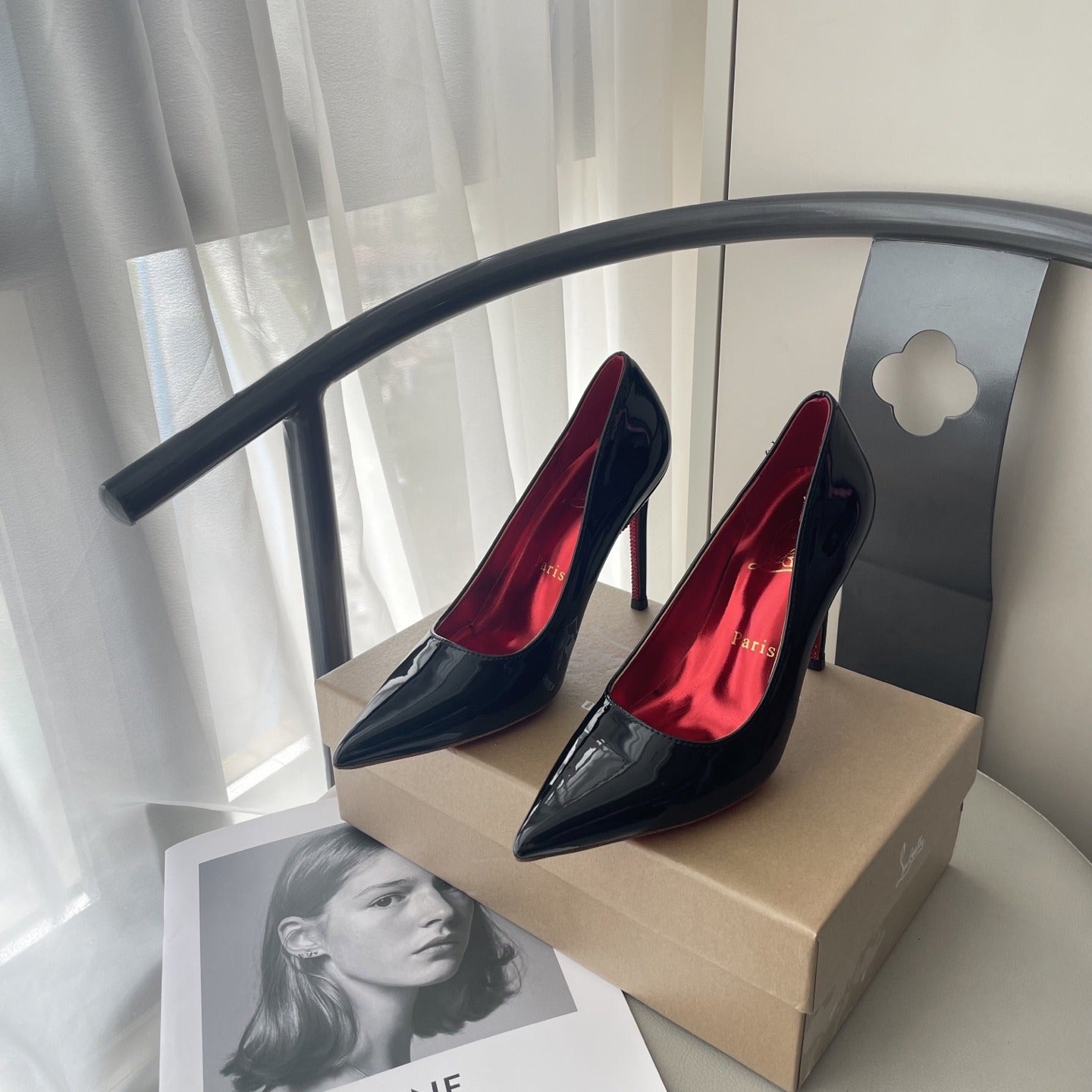 Celine Patent Leather & Lambskin Leather Pointed Toe Heels